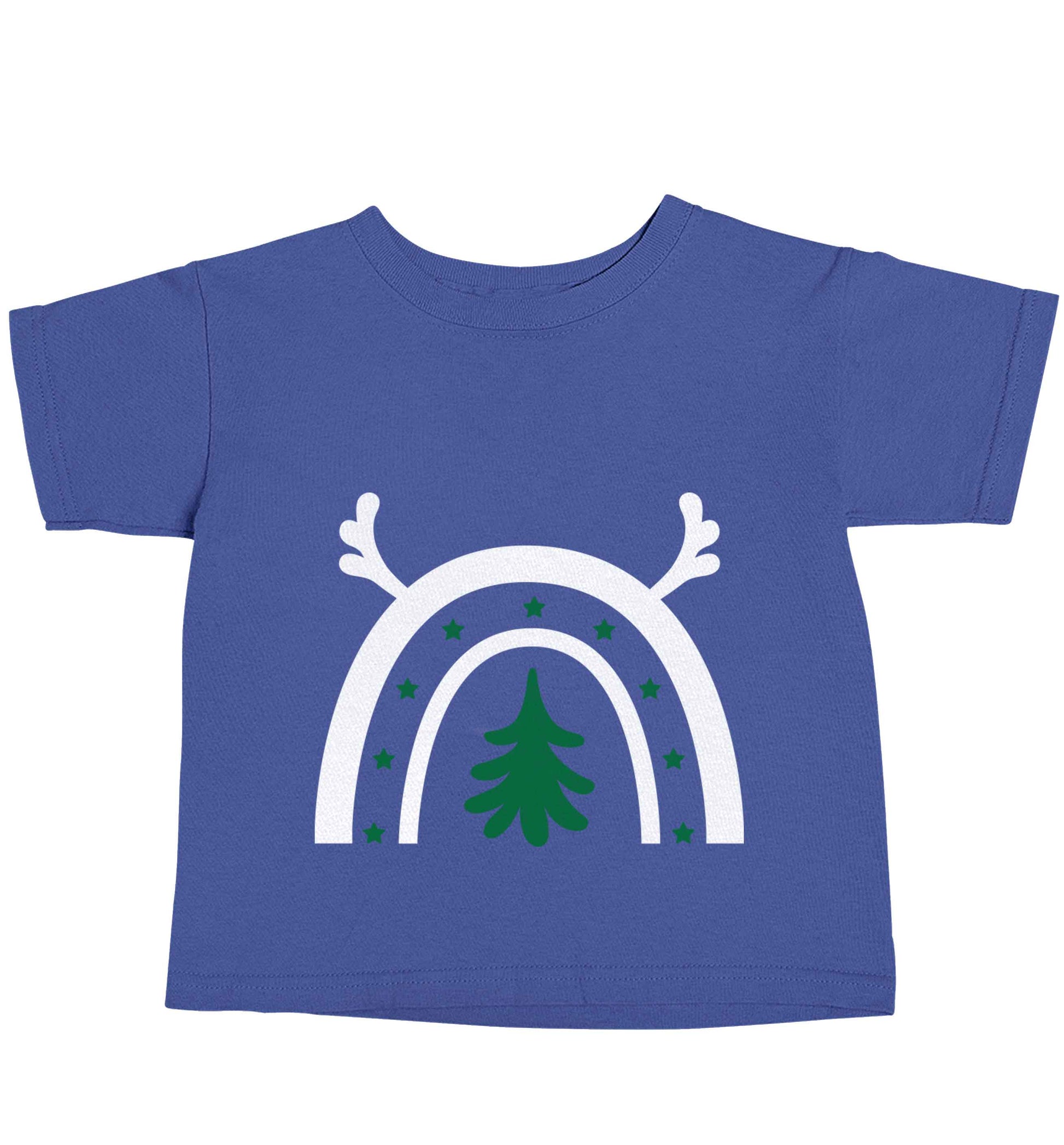Christmas rainbow blue baby toddler Tshirt 2 Years