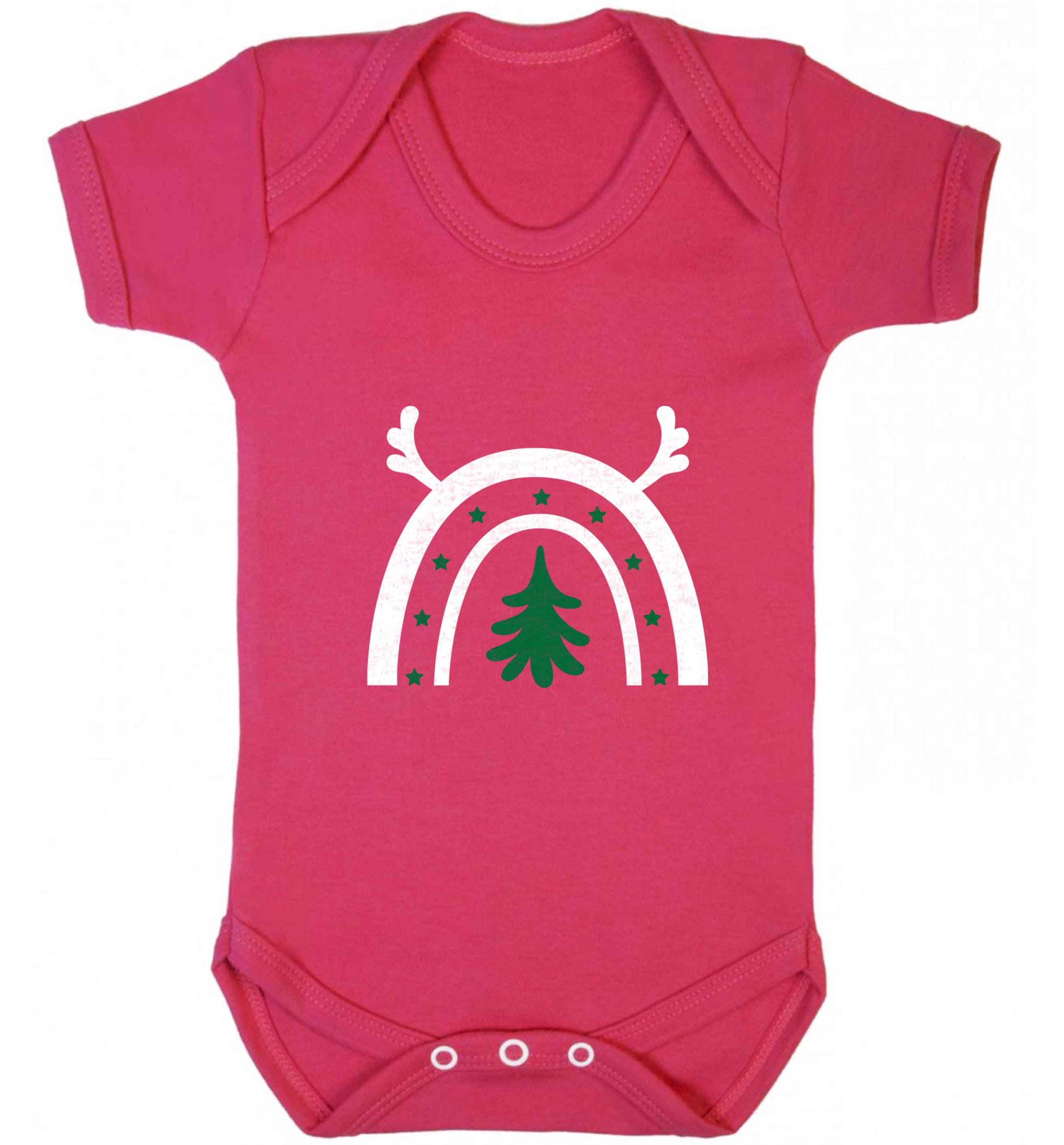 Christmas rainbow baby vest dark pink 18-24 months