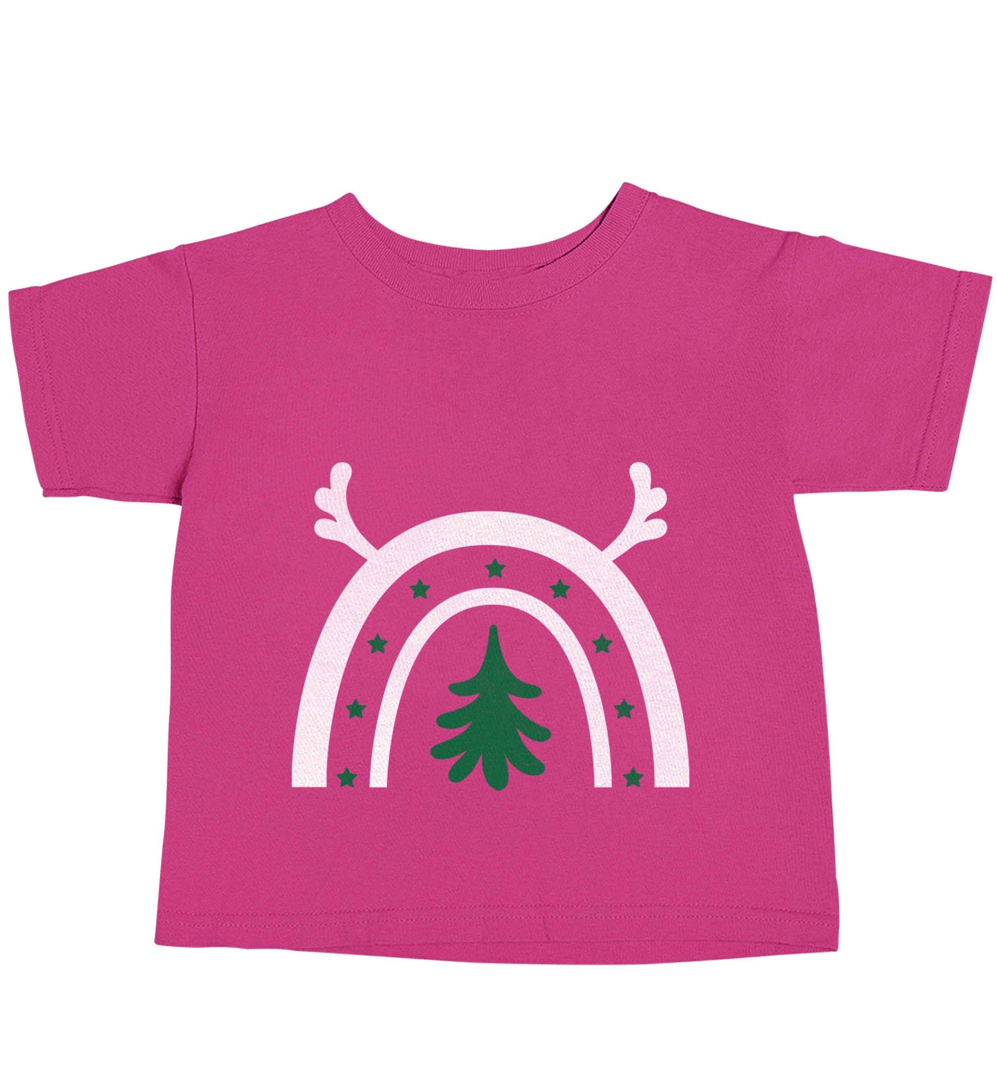 Christmas rainbow pink baby toddler Tshirt 2 Years