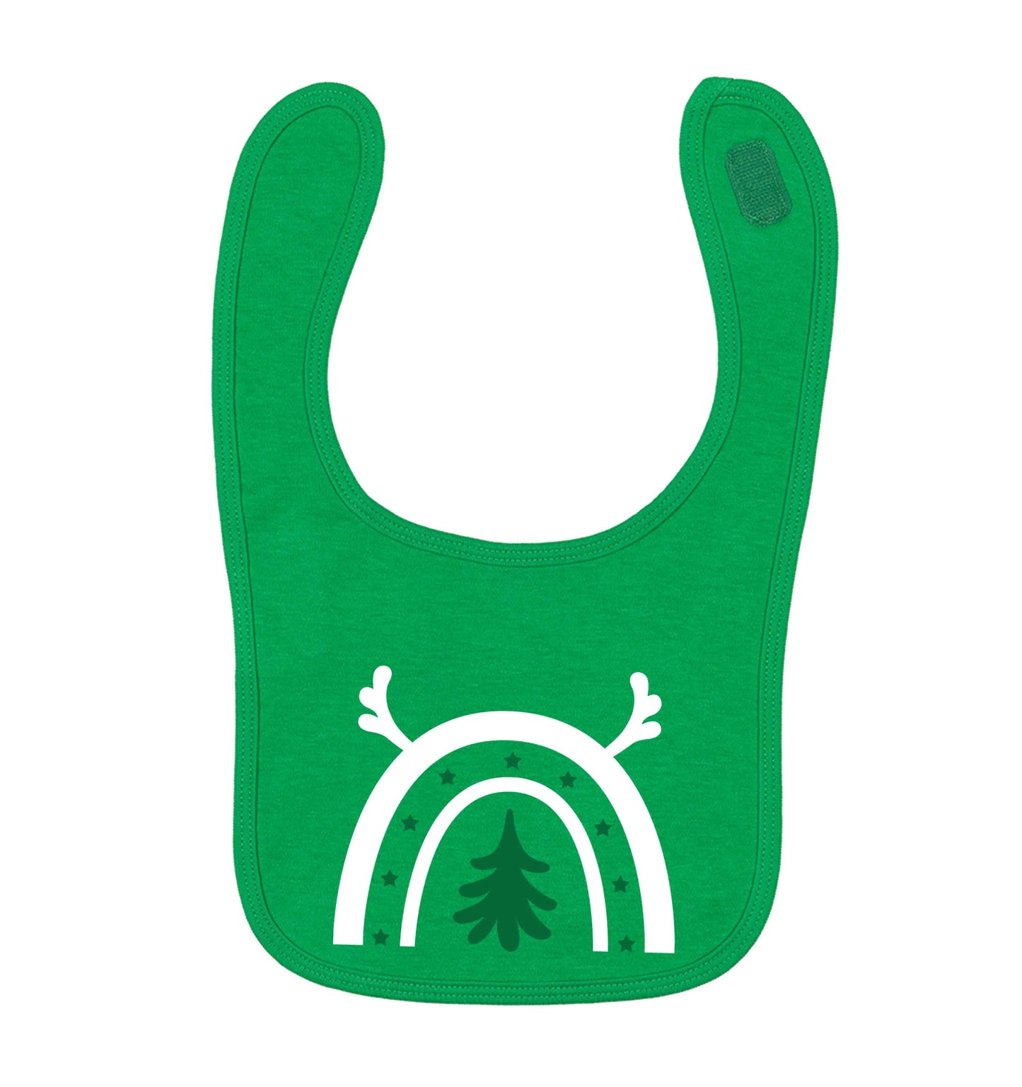 Christmas rainbow green baby bib