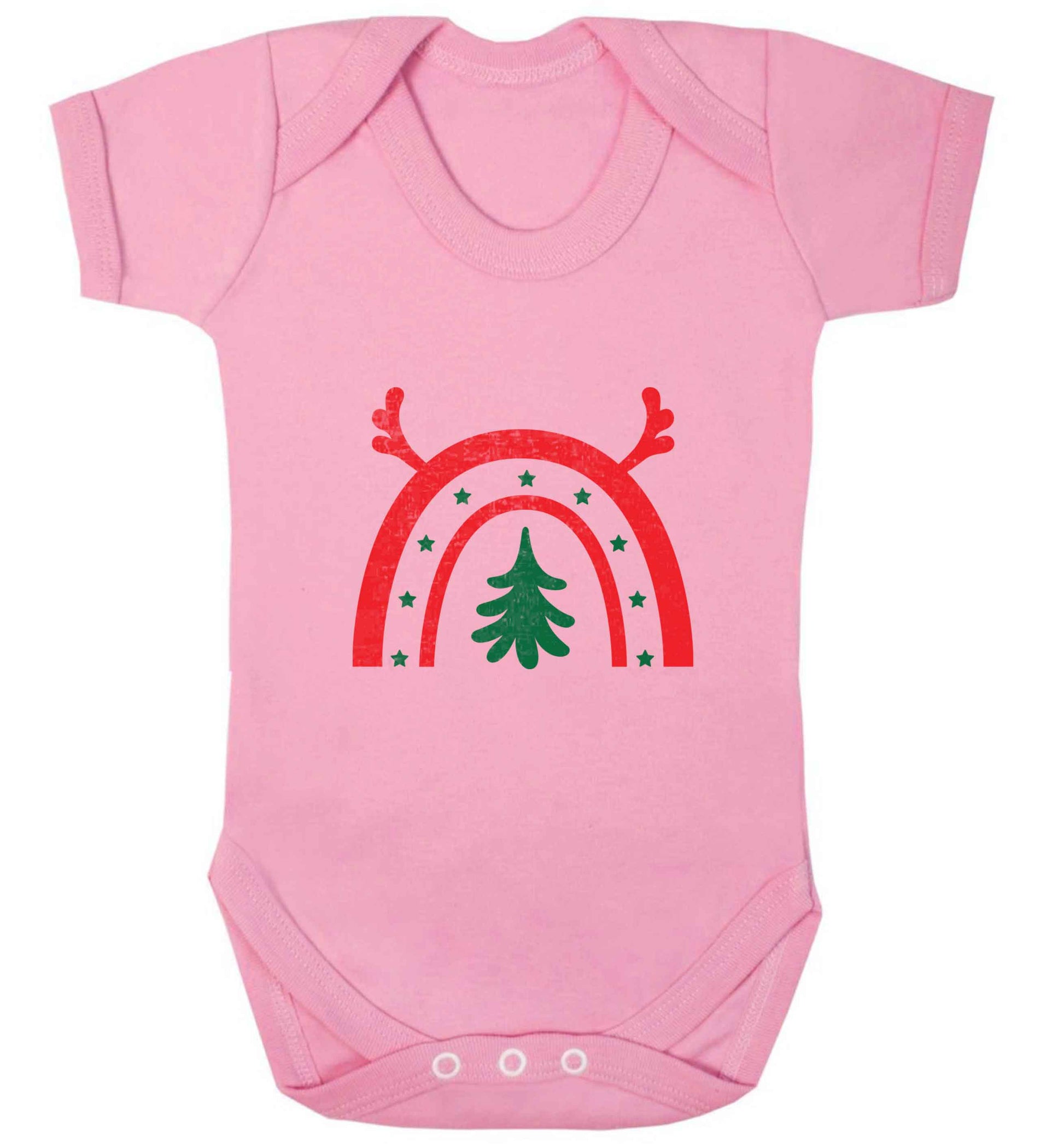 Christmas rainbow baby vest pale pink 18-24 months