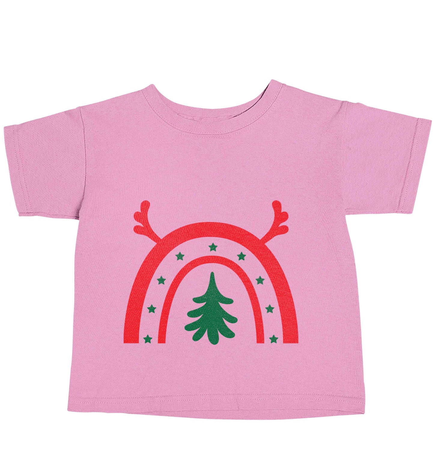 Christmas rainbow light pink baby toddler Tshirt 2 Years
