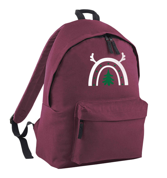 Christmas rainbow maroon children's backpack