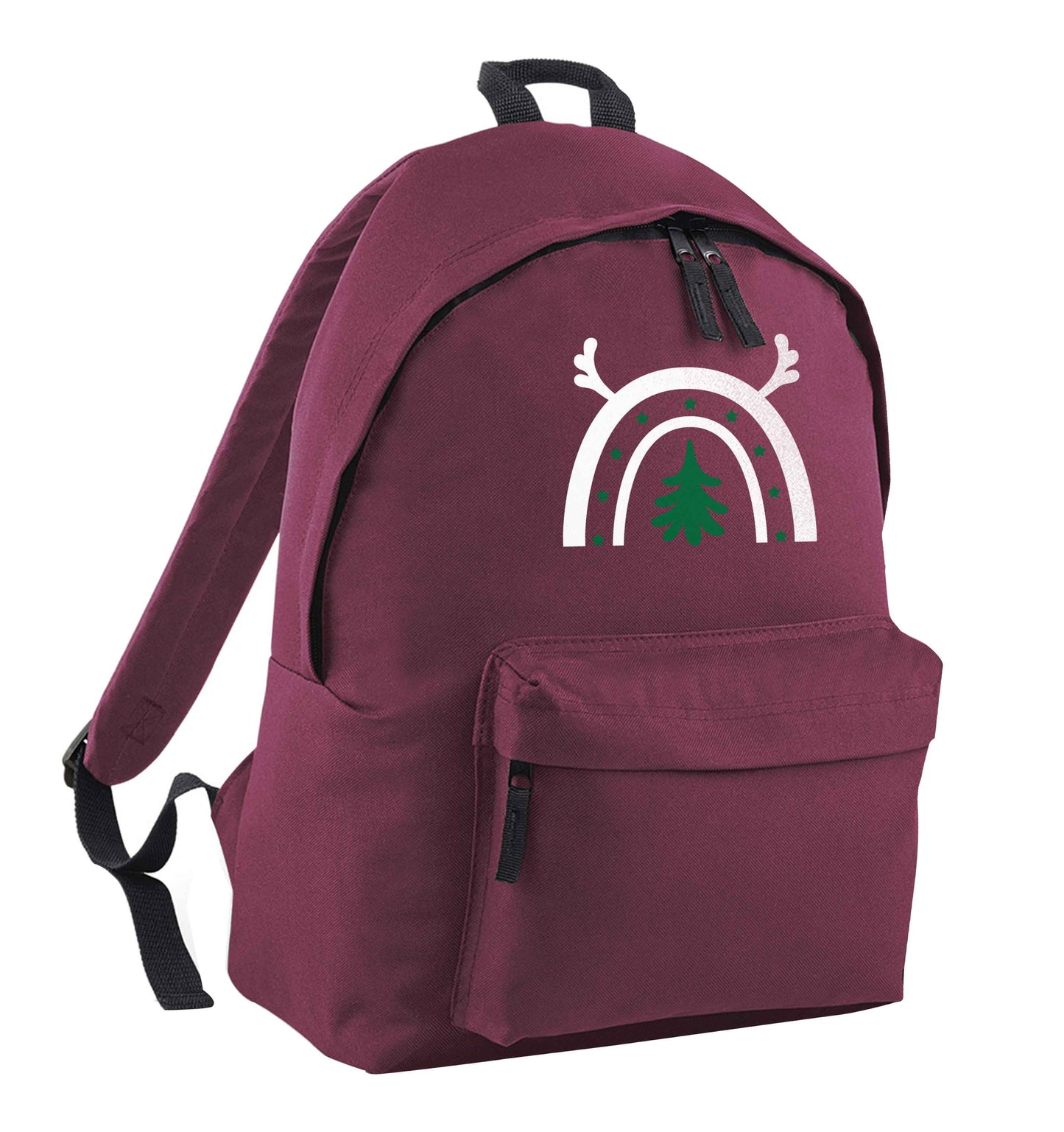 Christmas rainbow maroon adults backpack
