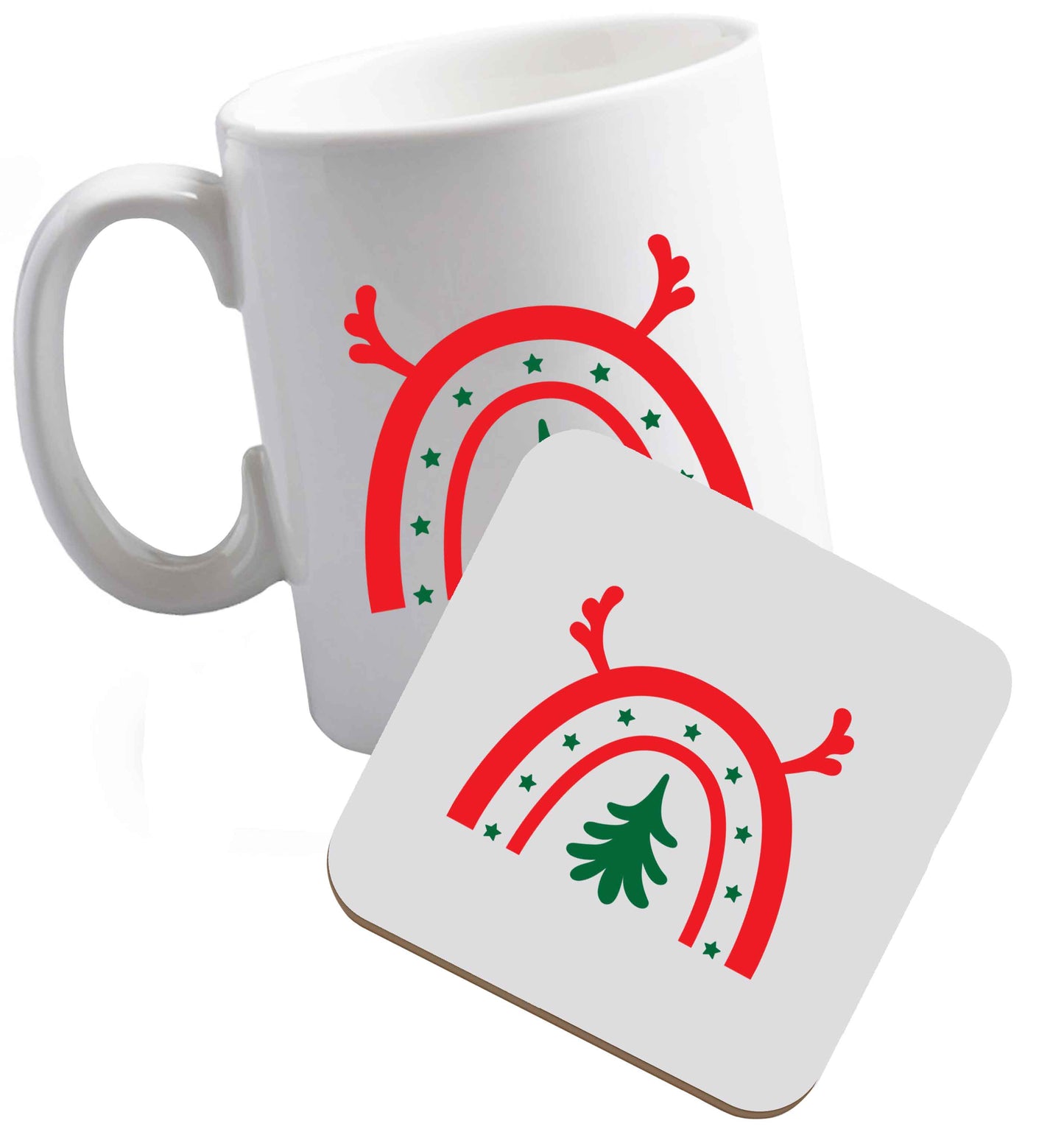 10 oz Tis The Season to Drink Whisky ceramic mug and coaster set right handed