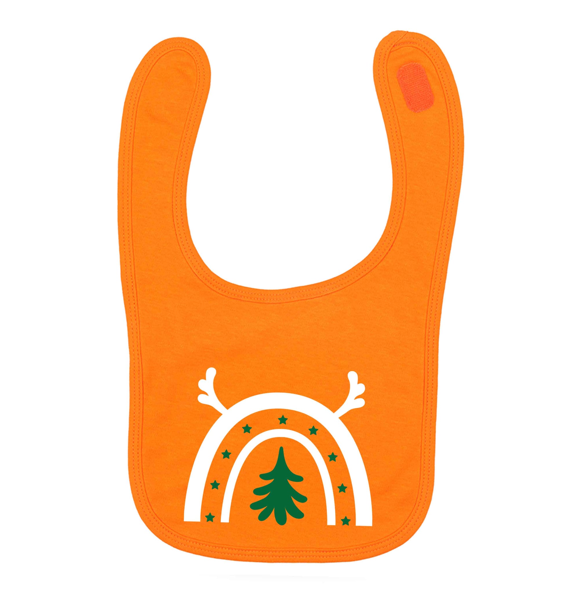 Christmas rainbow orange baby bib