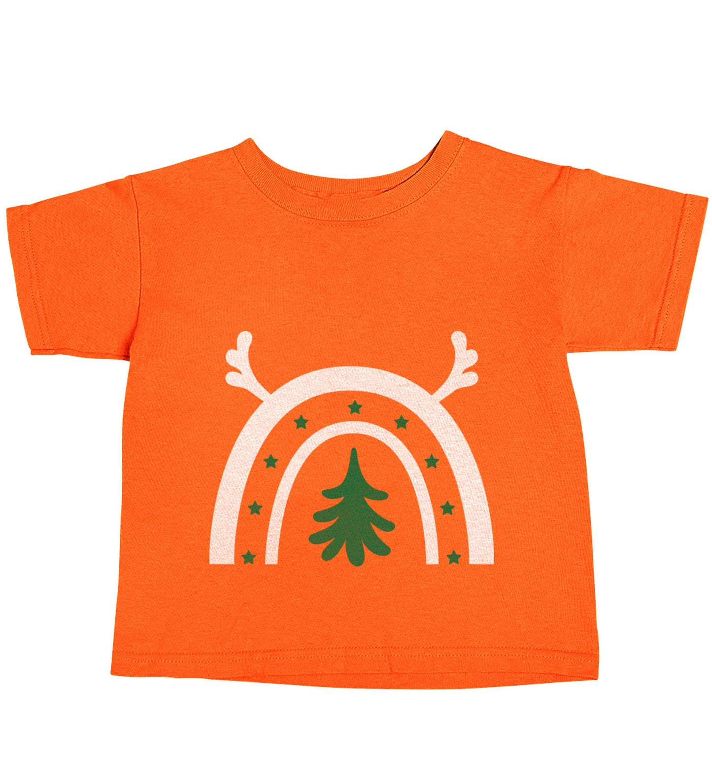 Christmas rainbow orange baby toddler Tshirt 2 Years