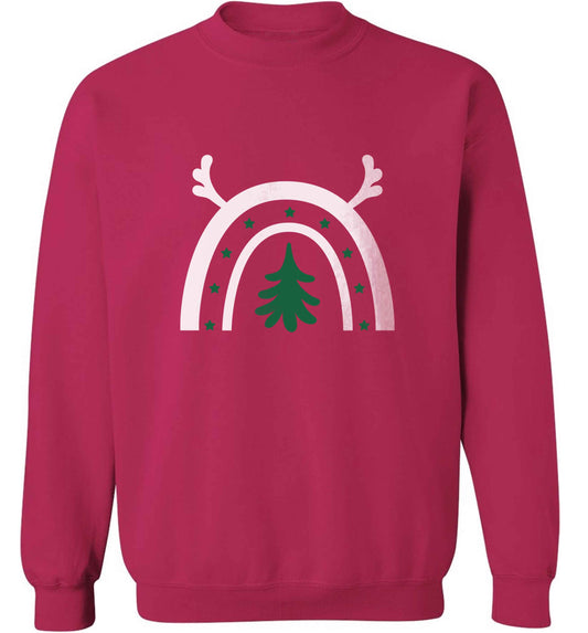 Christmas rainbow adult's unisex pink sweater 2XL