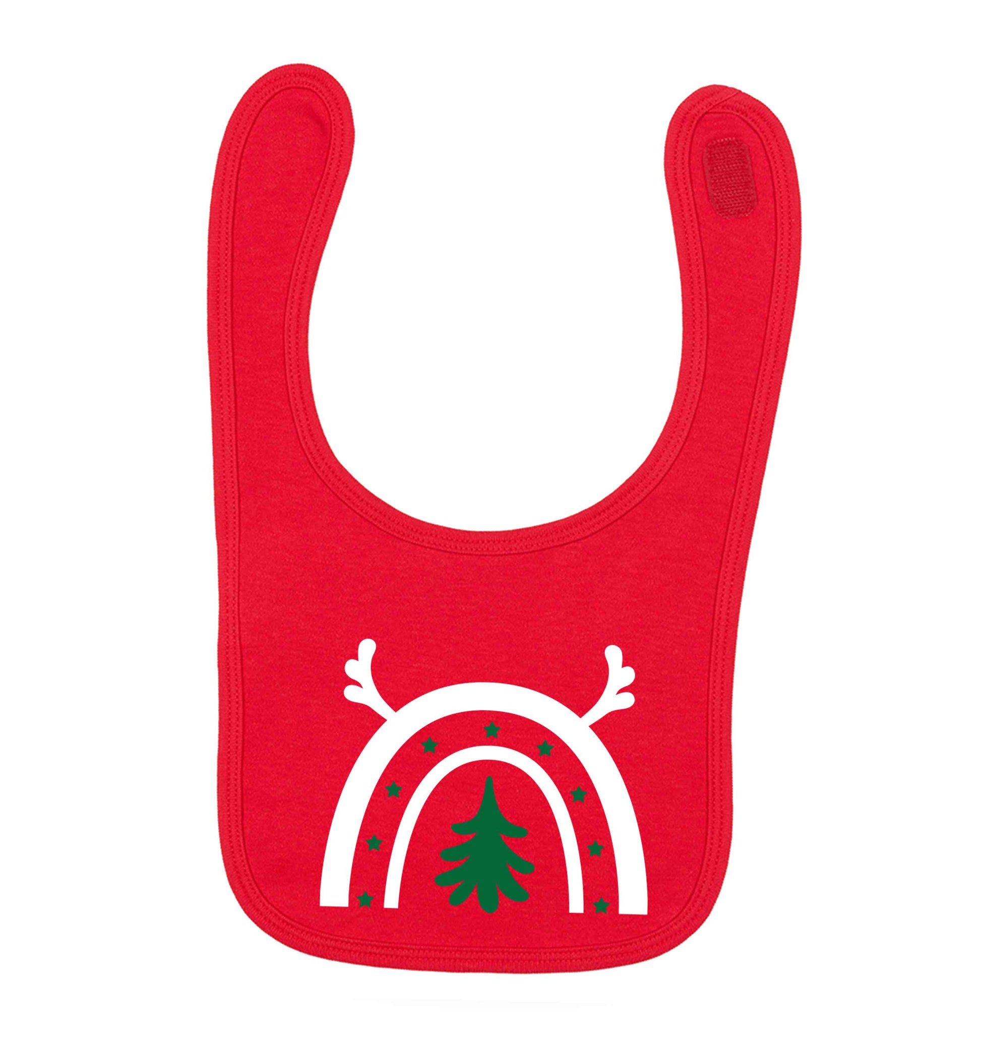 Christmas rainbow red baby bib