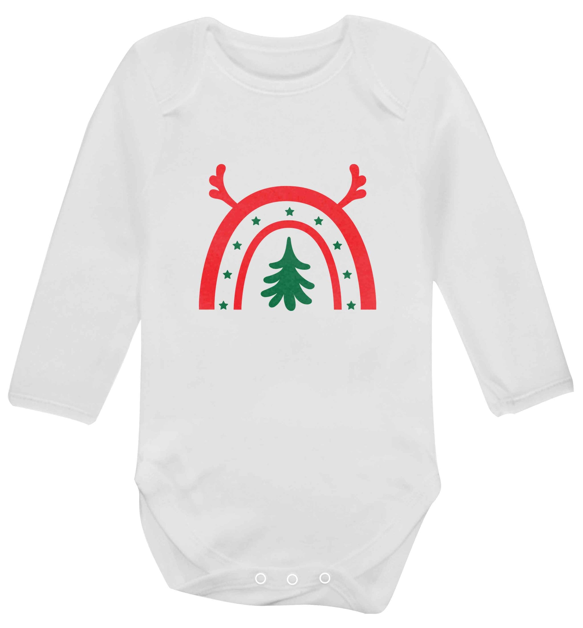 Christmas rainbow baby vest long sleeved white 6-12 months