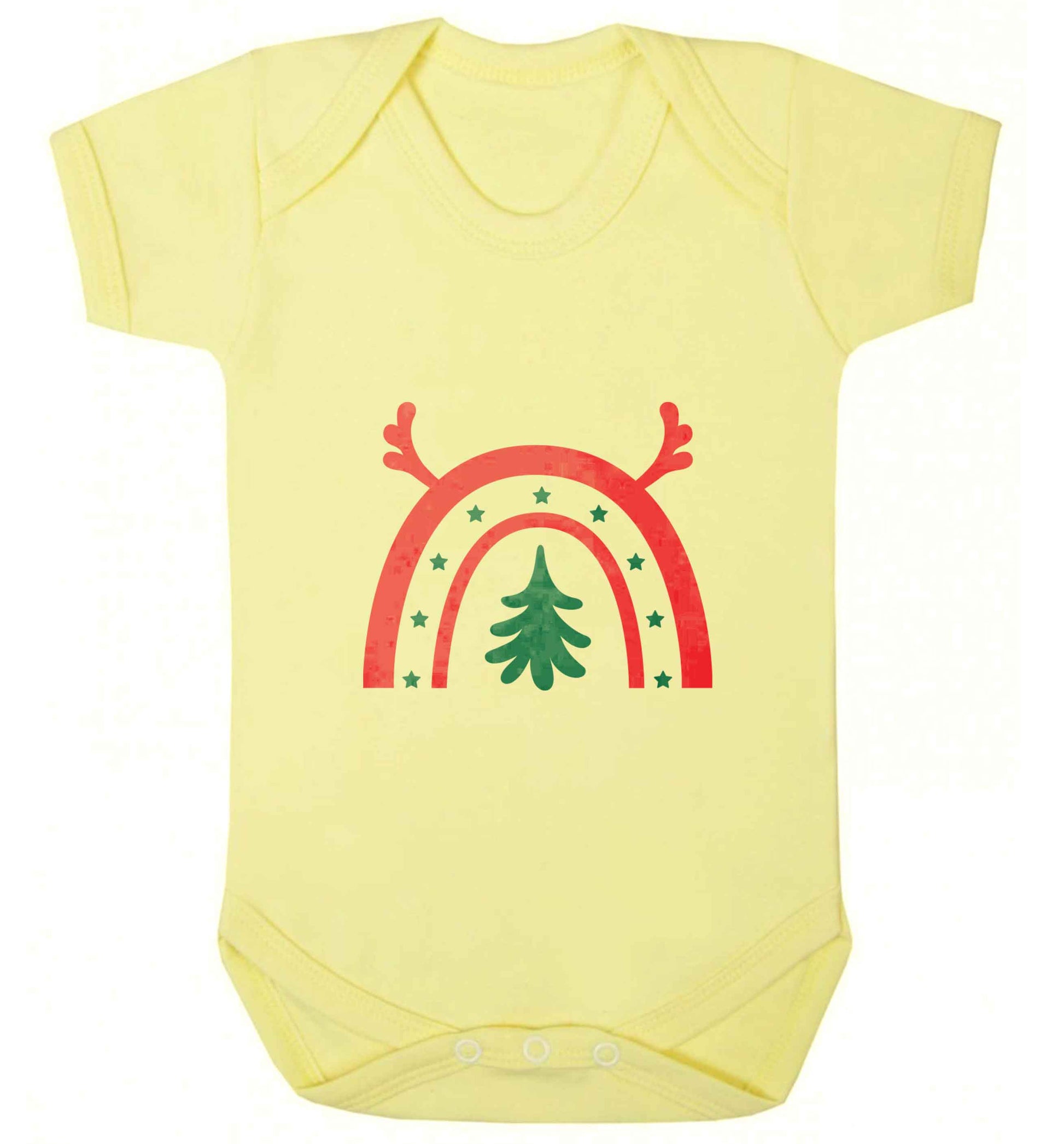Christmas rainbow baby vest pale yellow 18-24 months