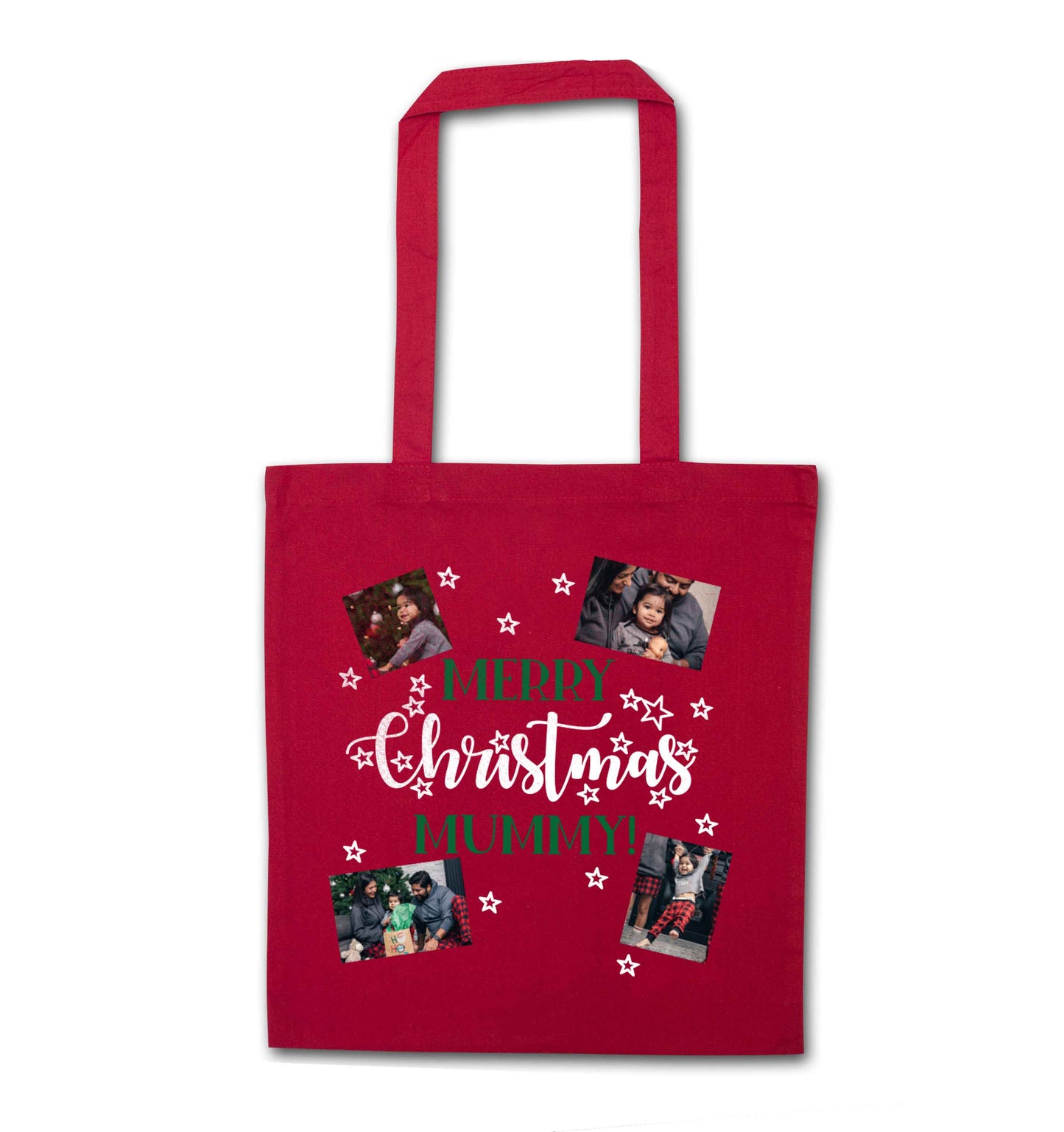 Merry Christmas Mummy red tote bag