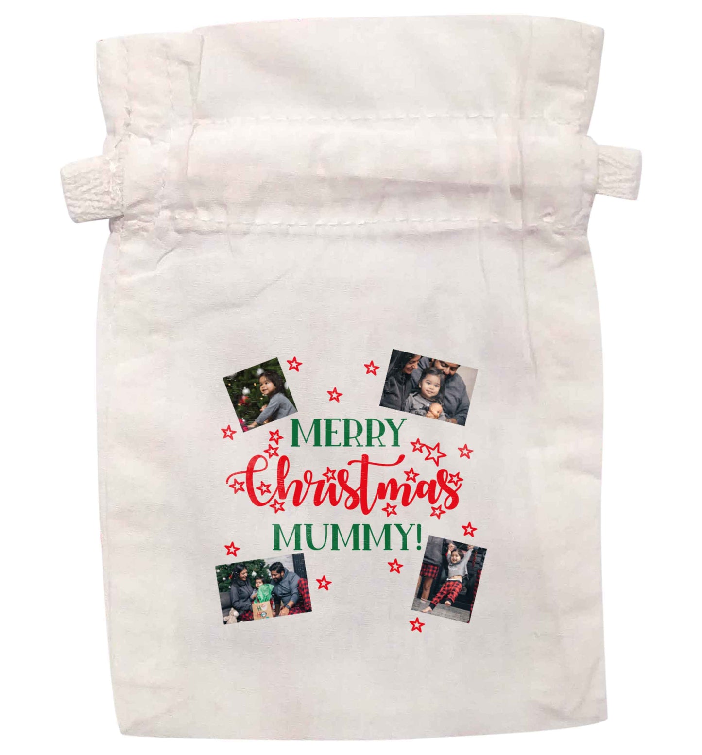 Merry Christmas Mummy | XS - L | Pouch / Drawstring bag / Sack | Organic Cotton | Bulk discounts available!