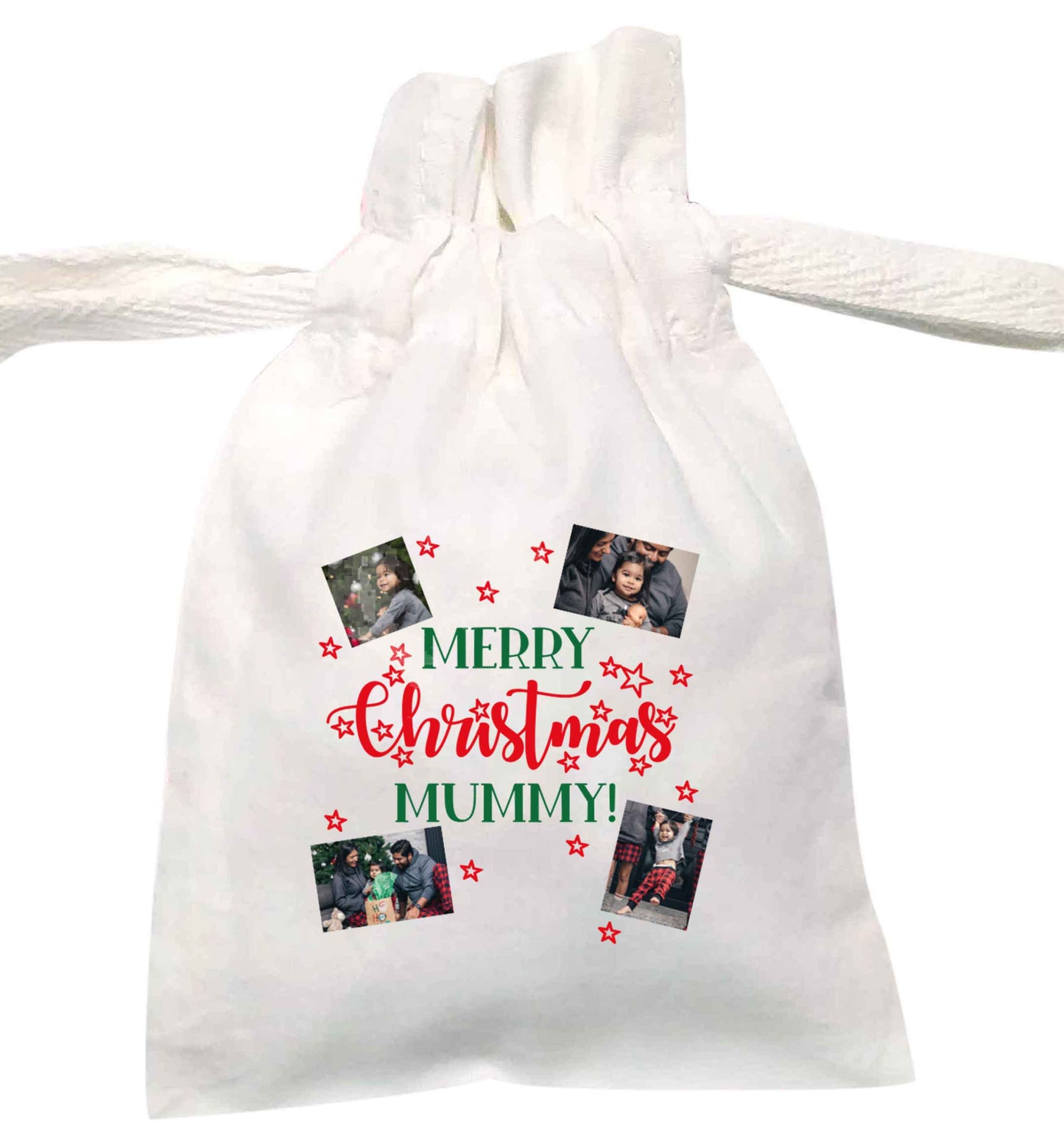 Merry Christmas Mummy | XS - L | Pouch / Drawstring bag / Sack | Organic Cotton | Bulk discounts available!