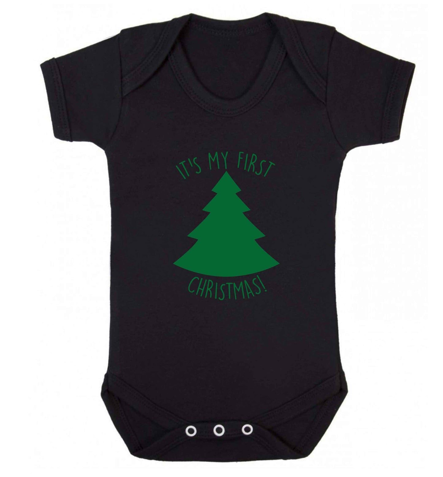 It's my first Christmas - tree baby vest black 18-24 months