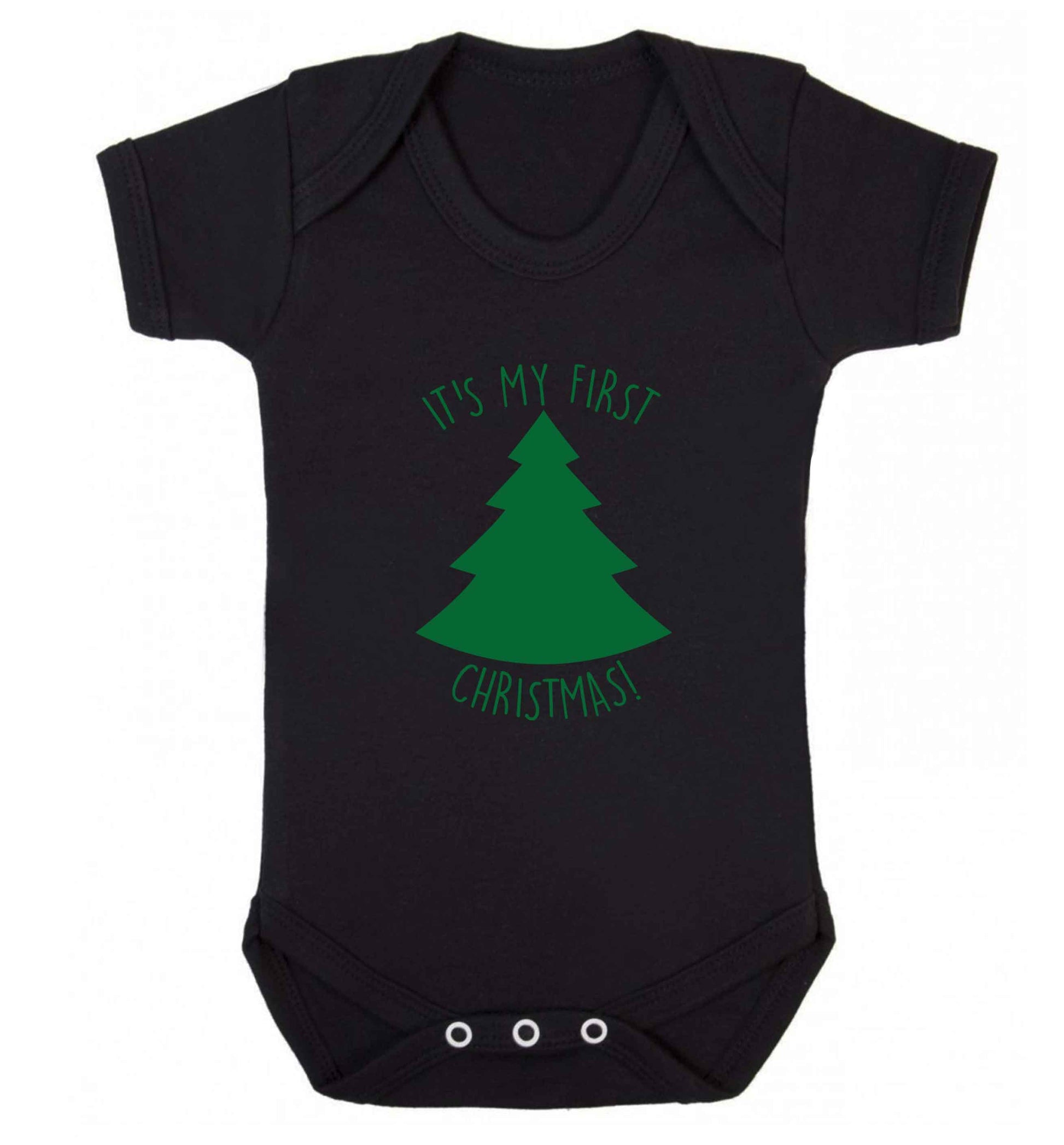 It's my first Christmas - tree baby vest black 18-24 months