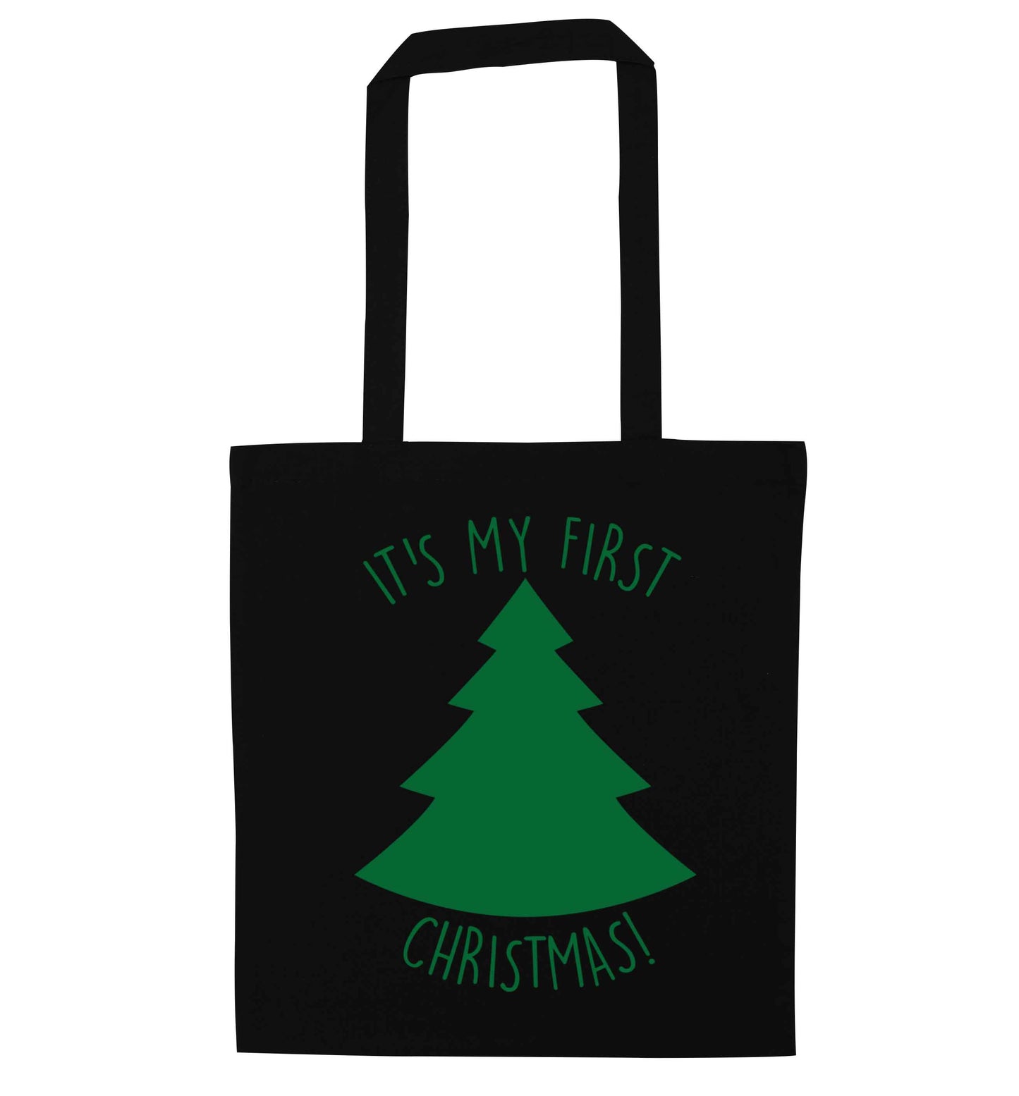 It's my first Christmas - tree black tote bag