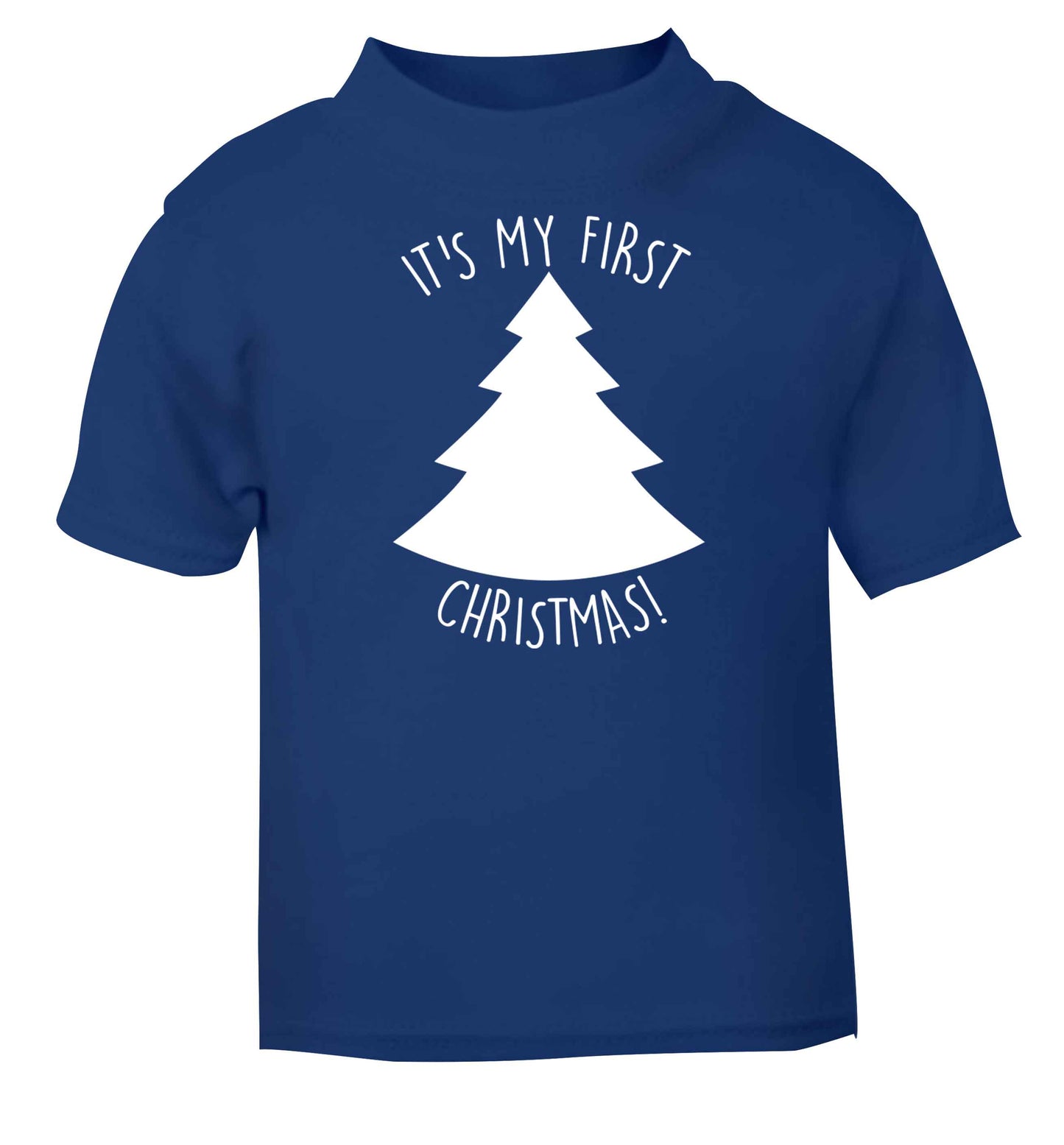 It's my first Christmas - tree blue baby toddler Tshirt 2 Years