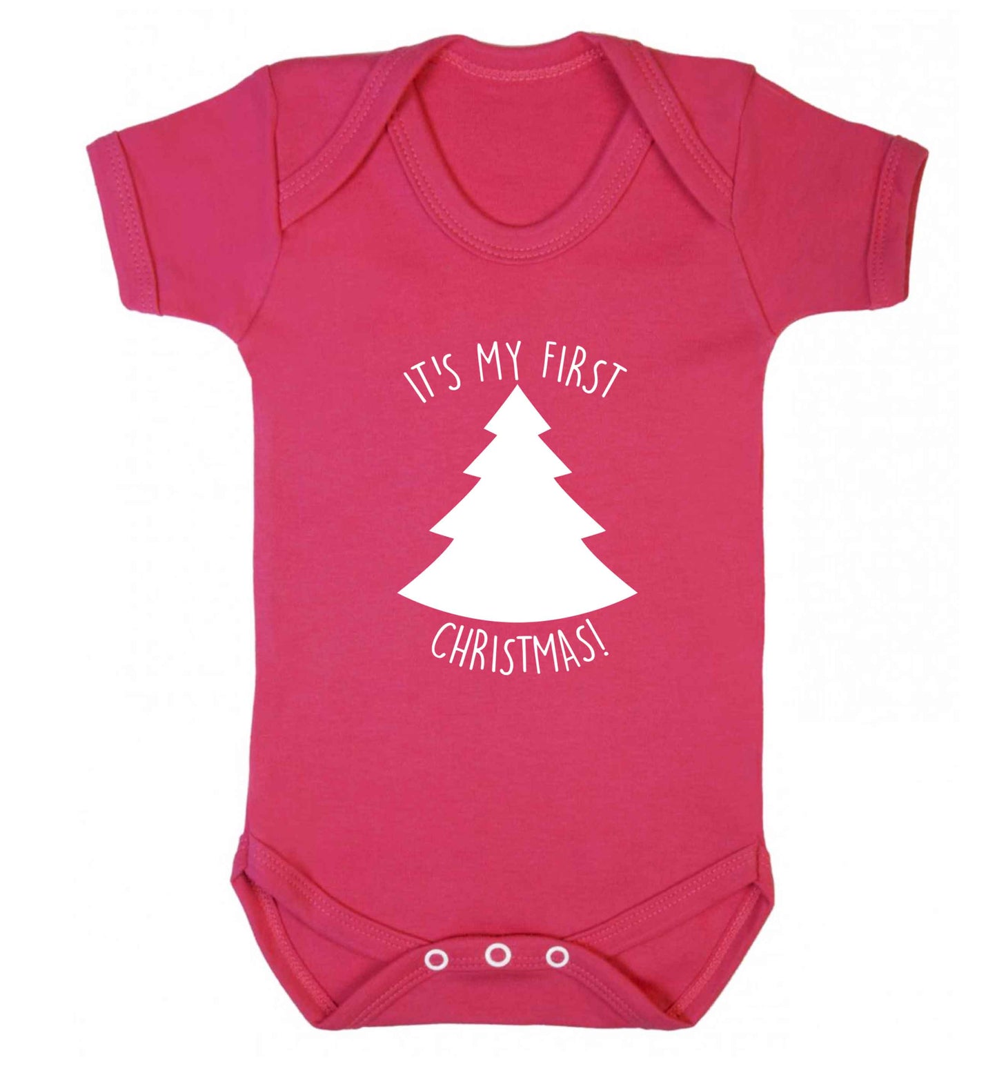 It's my first Christmas - tree baby vest dark pink 18-24 months