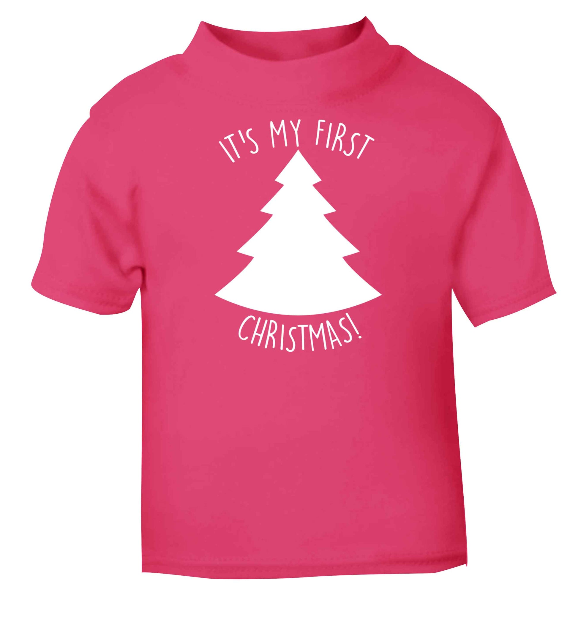 It's my first Christmas - tree pink baby toddler Tshirt 2 Years
