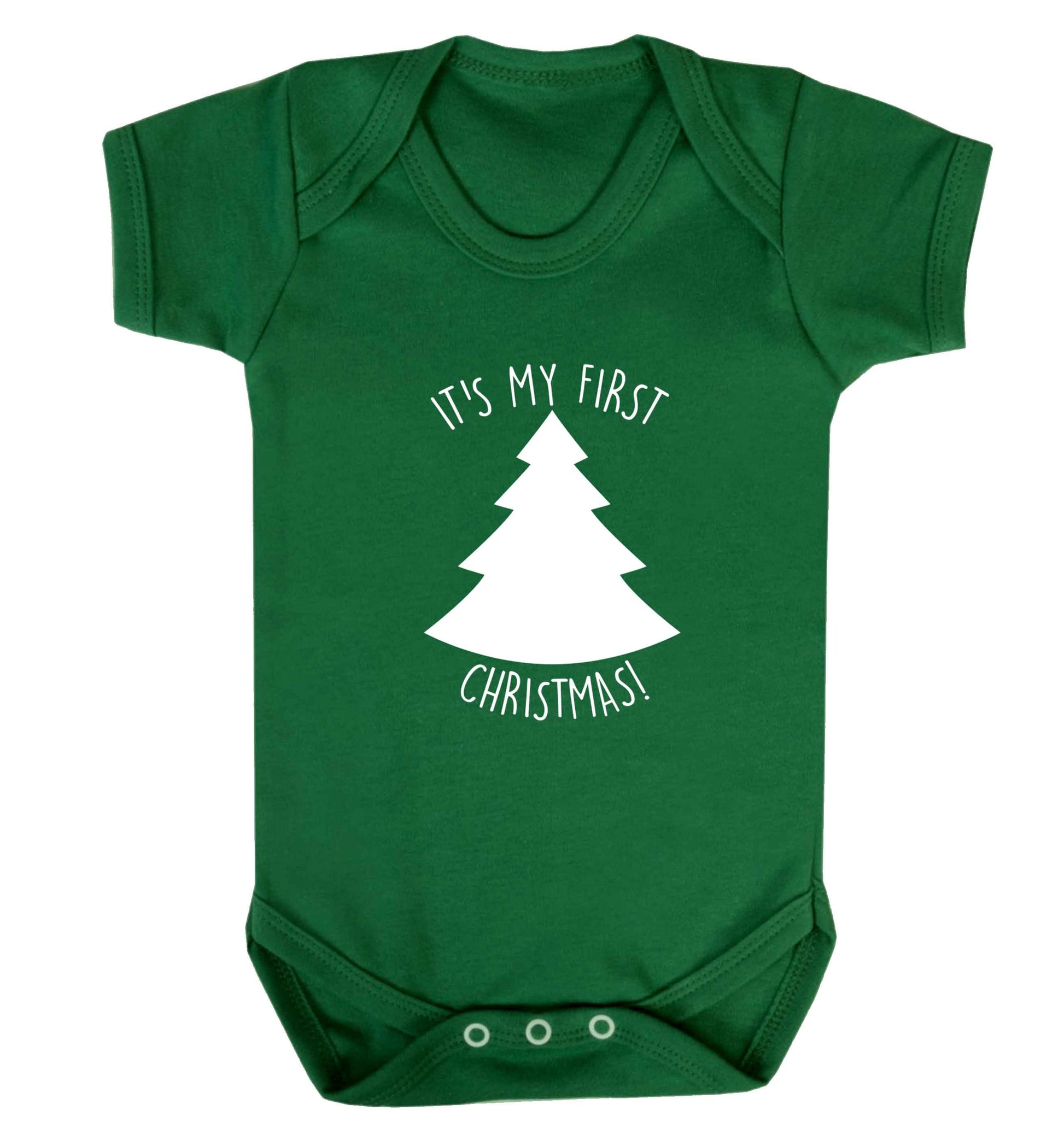 It's my first Christmas - tree baby vest green 18-24 months