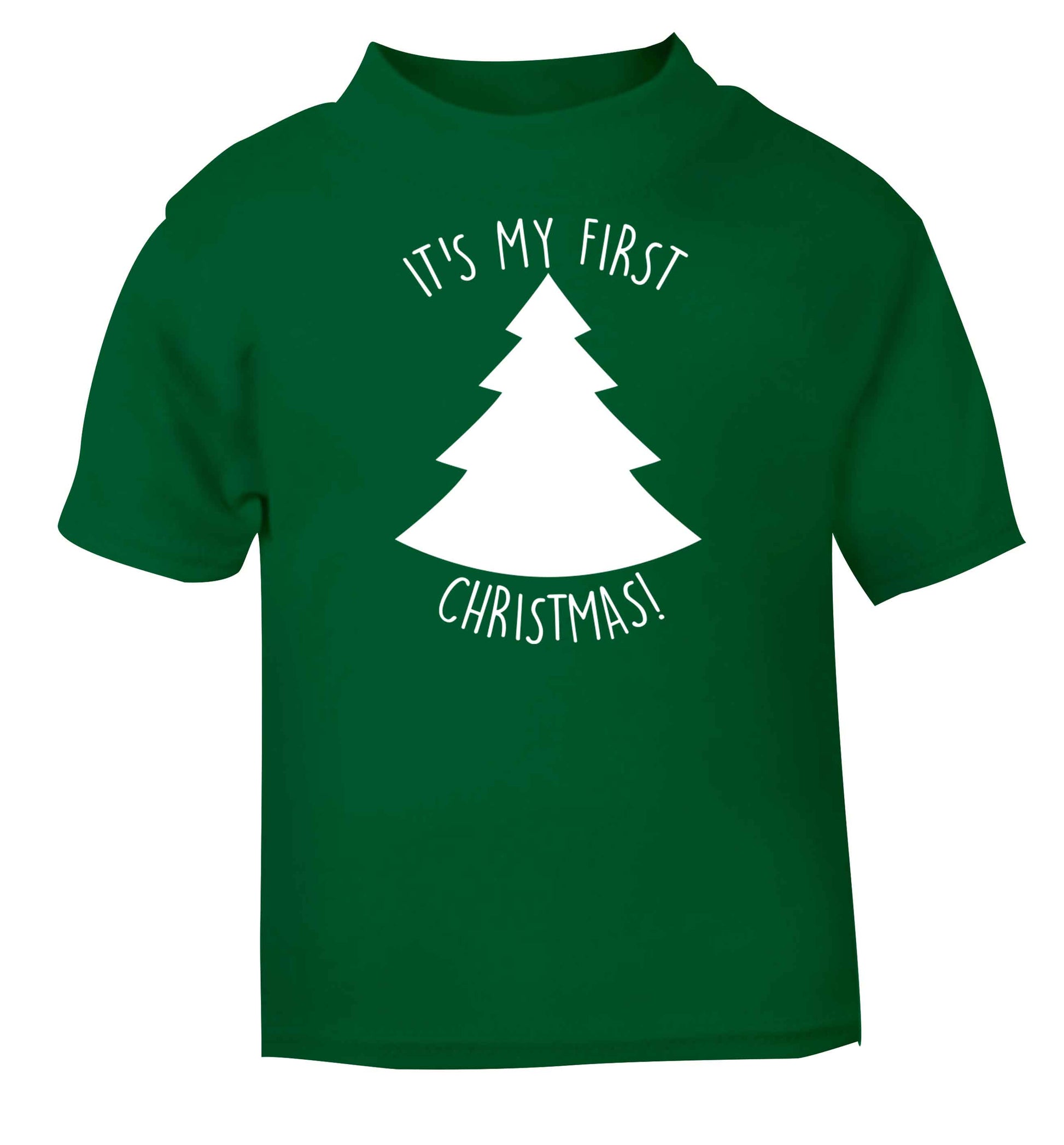 It's my first Christmas - tree green baby toddler Tshirt 2 Years