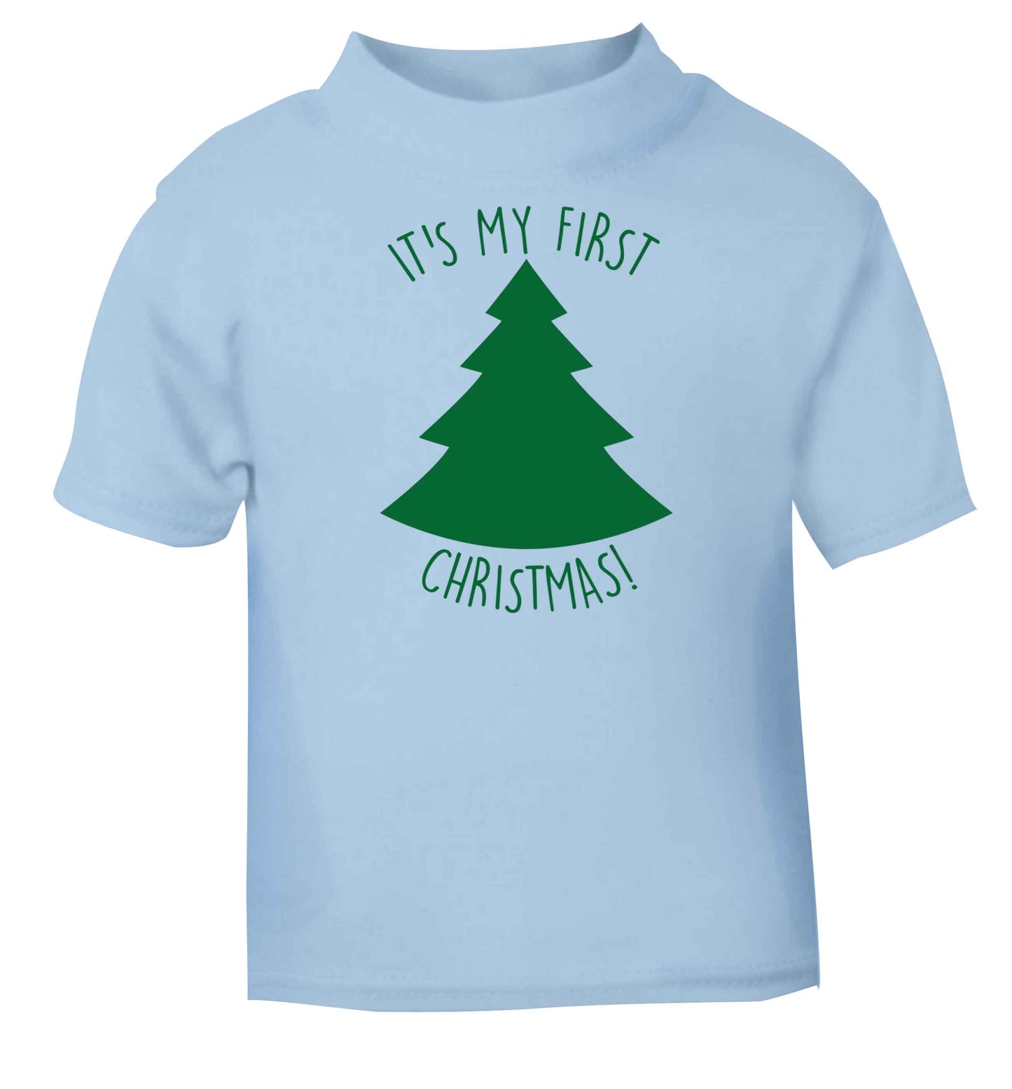 It's my first Christmas - tree light blue baby toddler Tshirt 2 Years