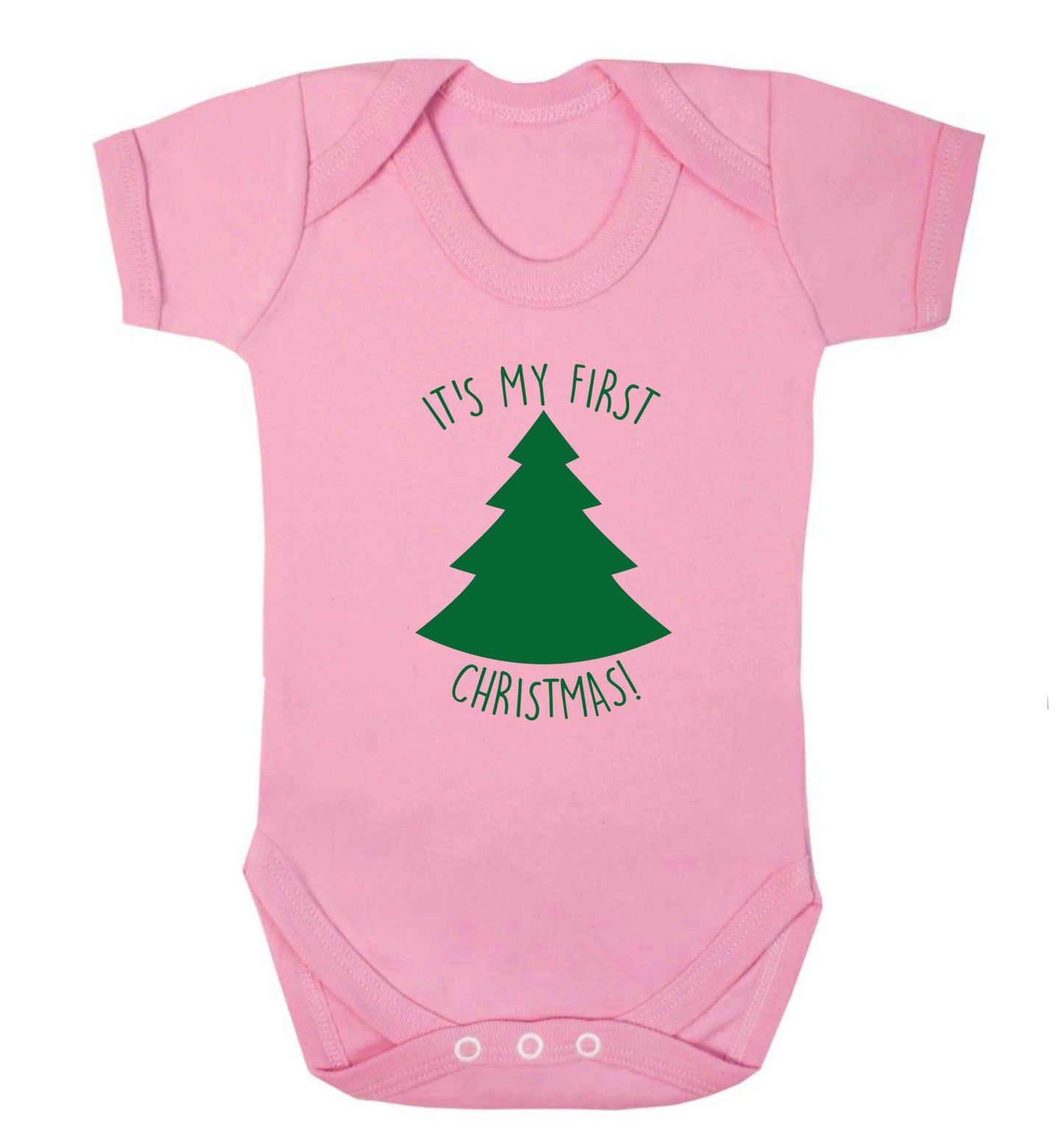 It's my first Christmas - tree baby vest pale pink 18-24 months