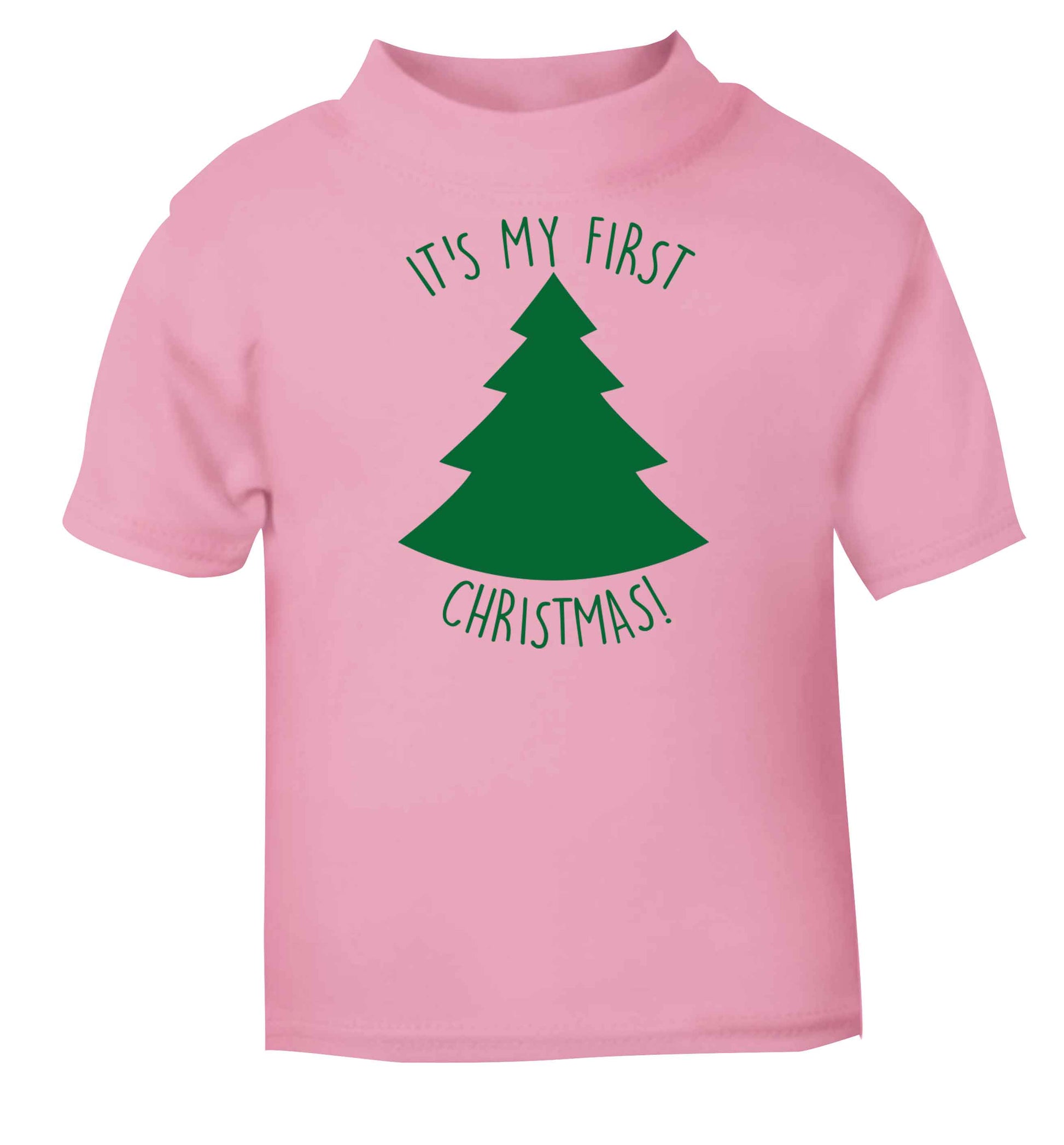 It's my first Christmas - tree light pink baby toddler Tshirt 2 Years
