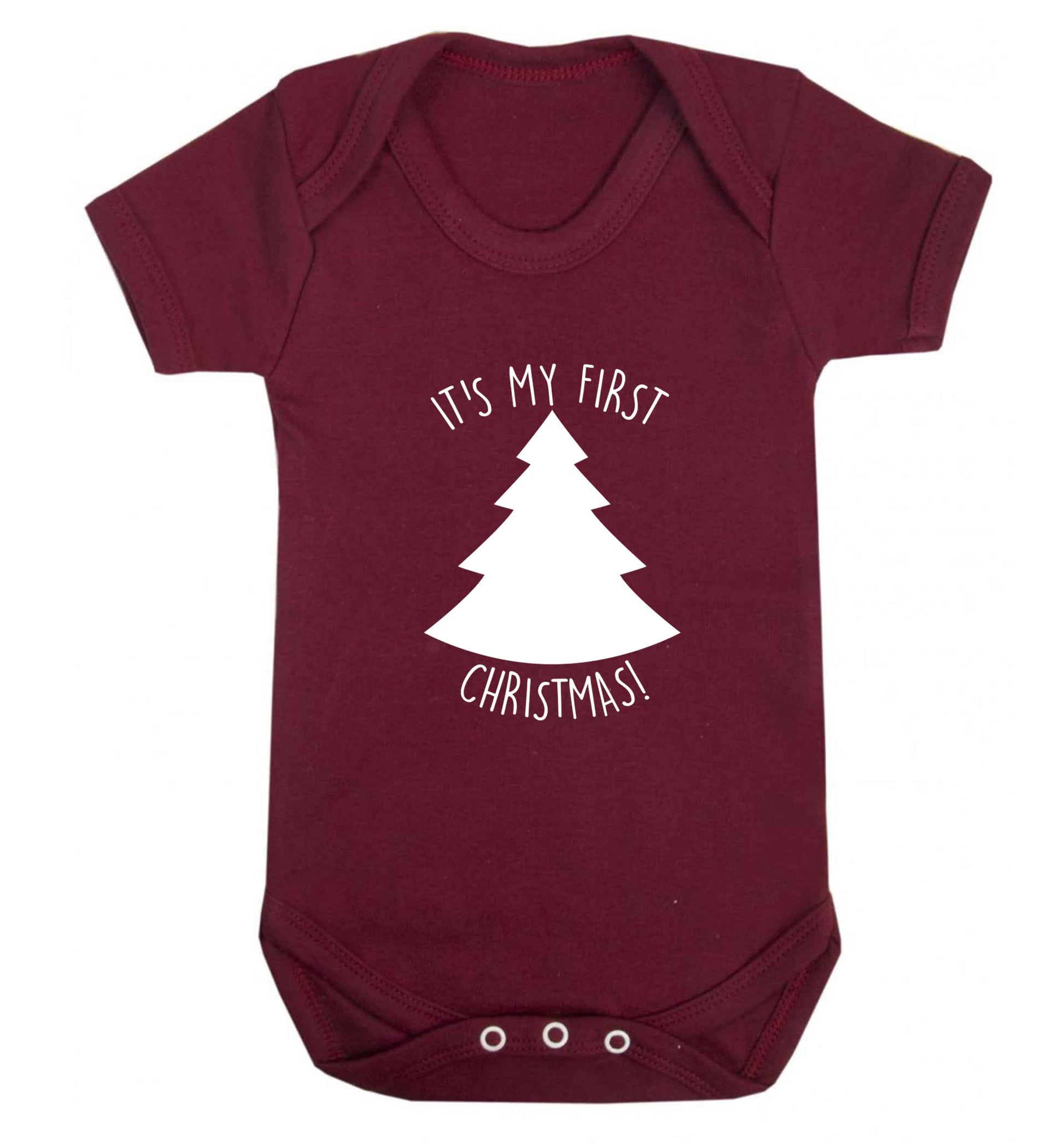 It's my first Christmas - tree baby vest maroon 18-24 months