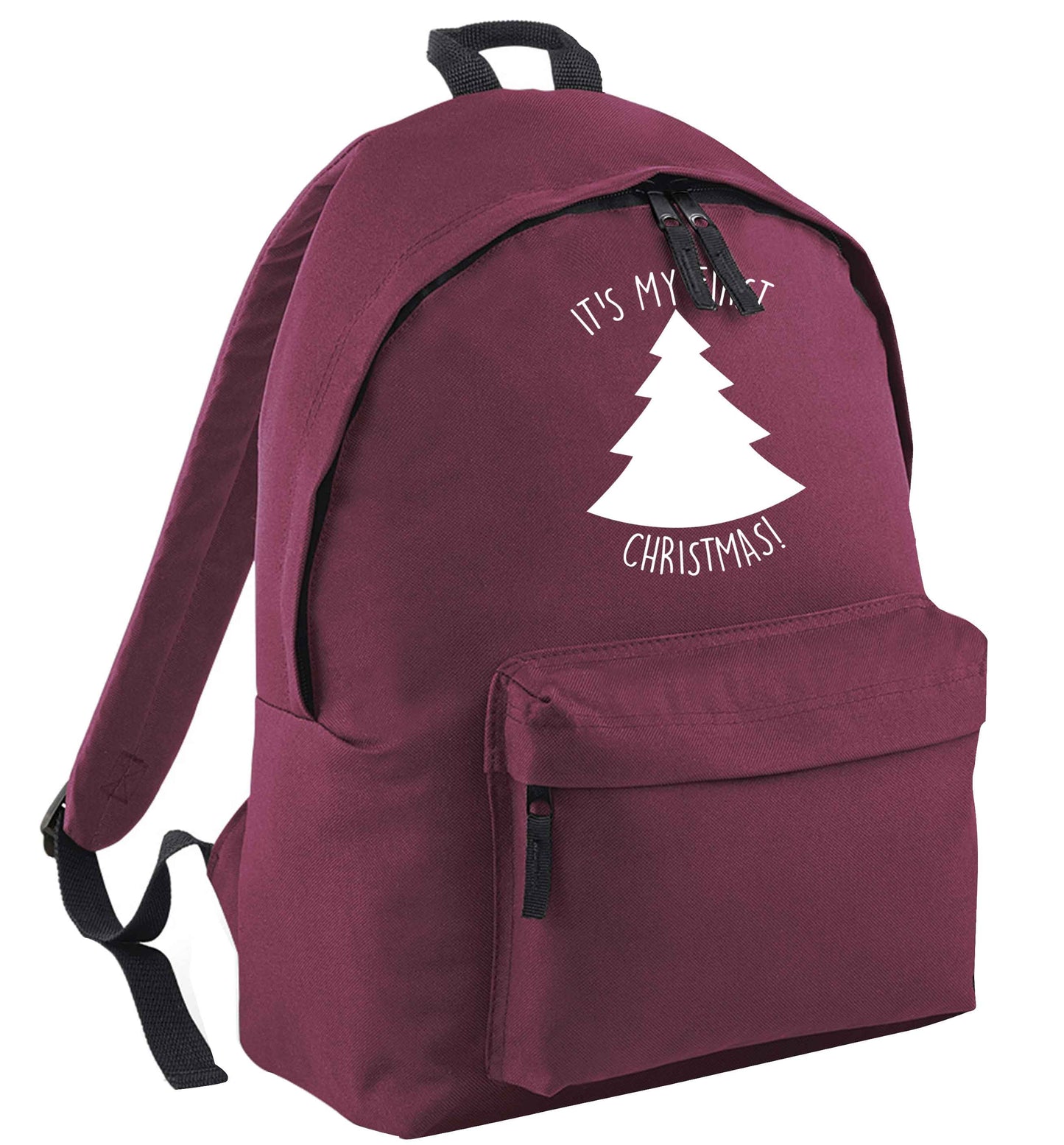 It's my first Christmas - tree maroon adults backpack
