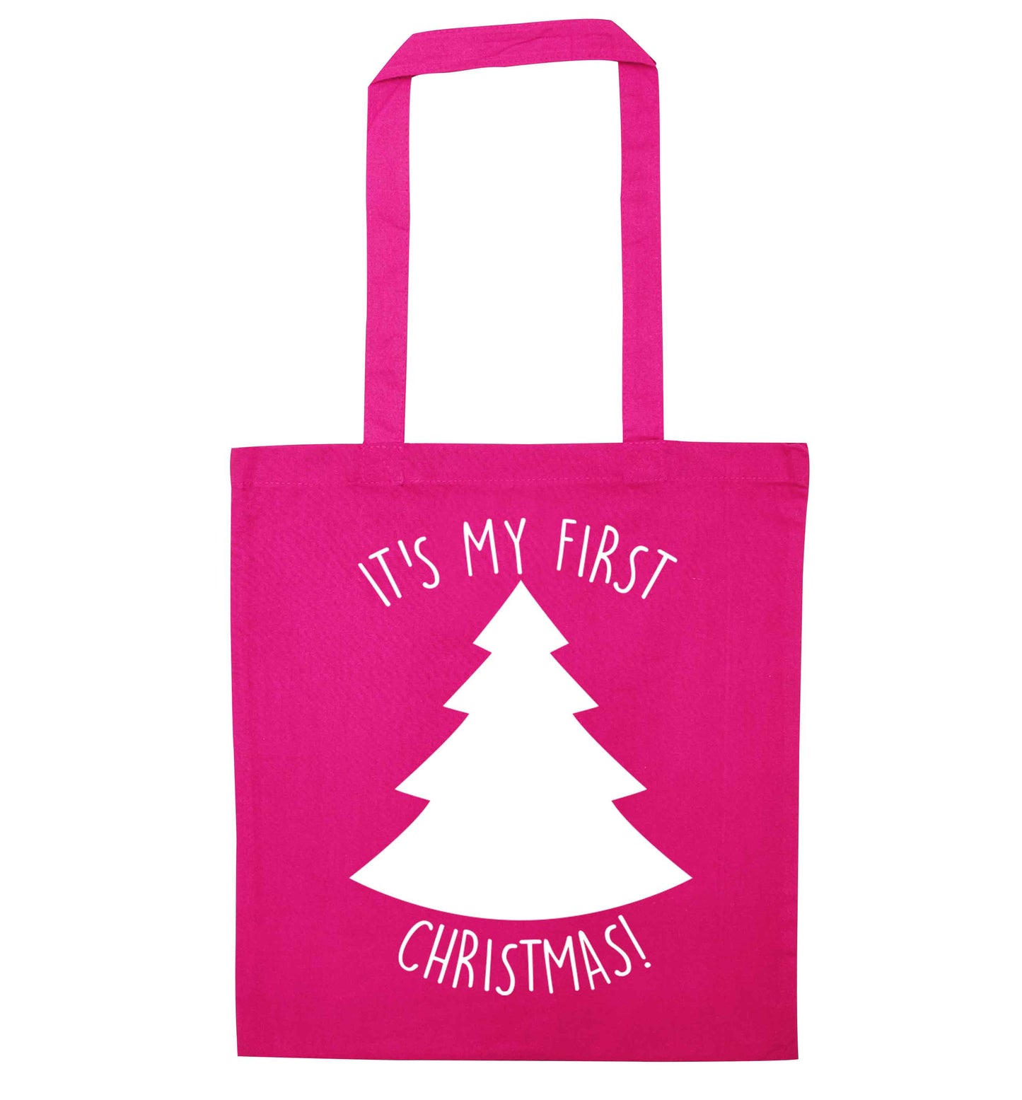 It's my first Christmas - tree pink tote bag