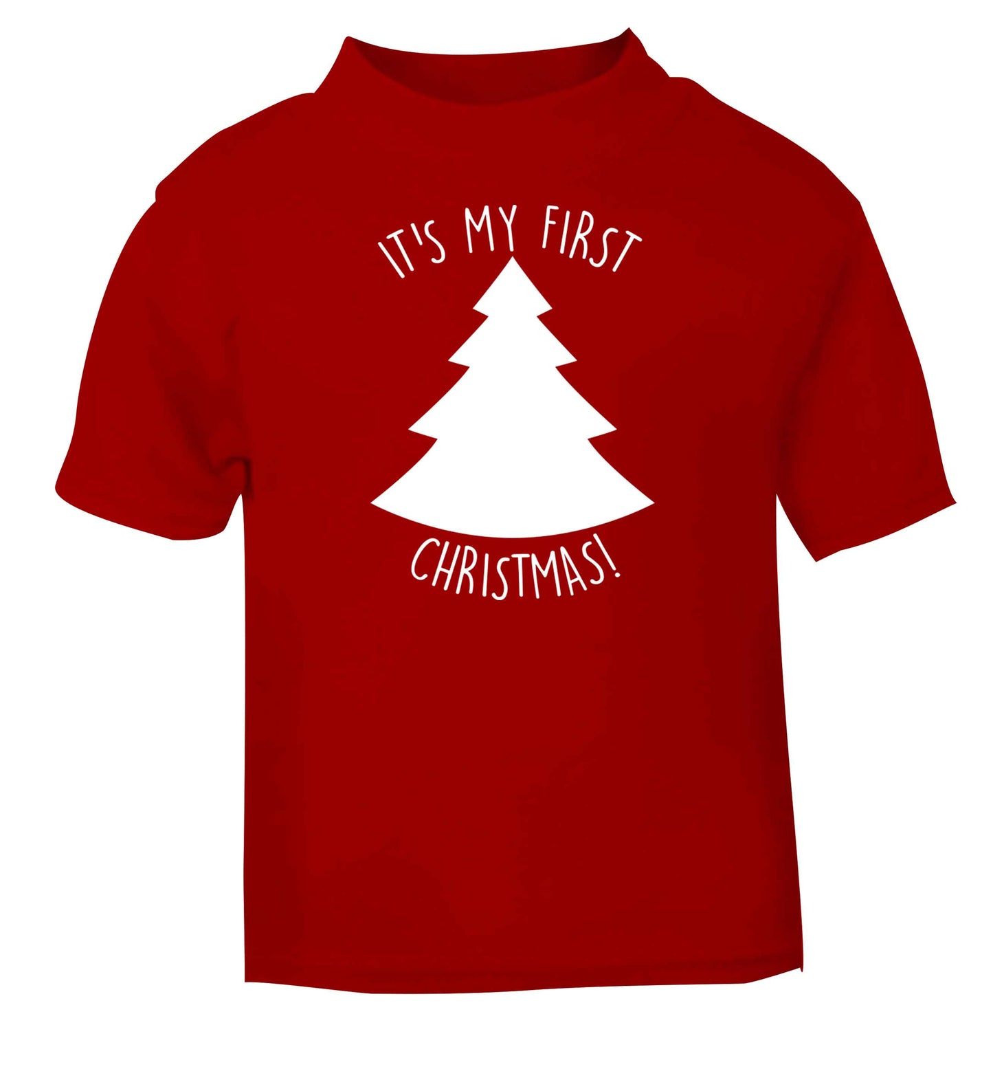 It's my first Christmas - tree red baby toddler Tshirt 2 Years