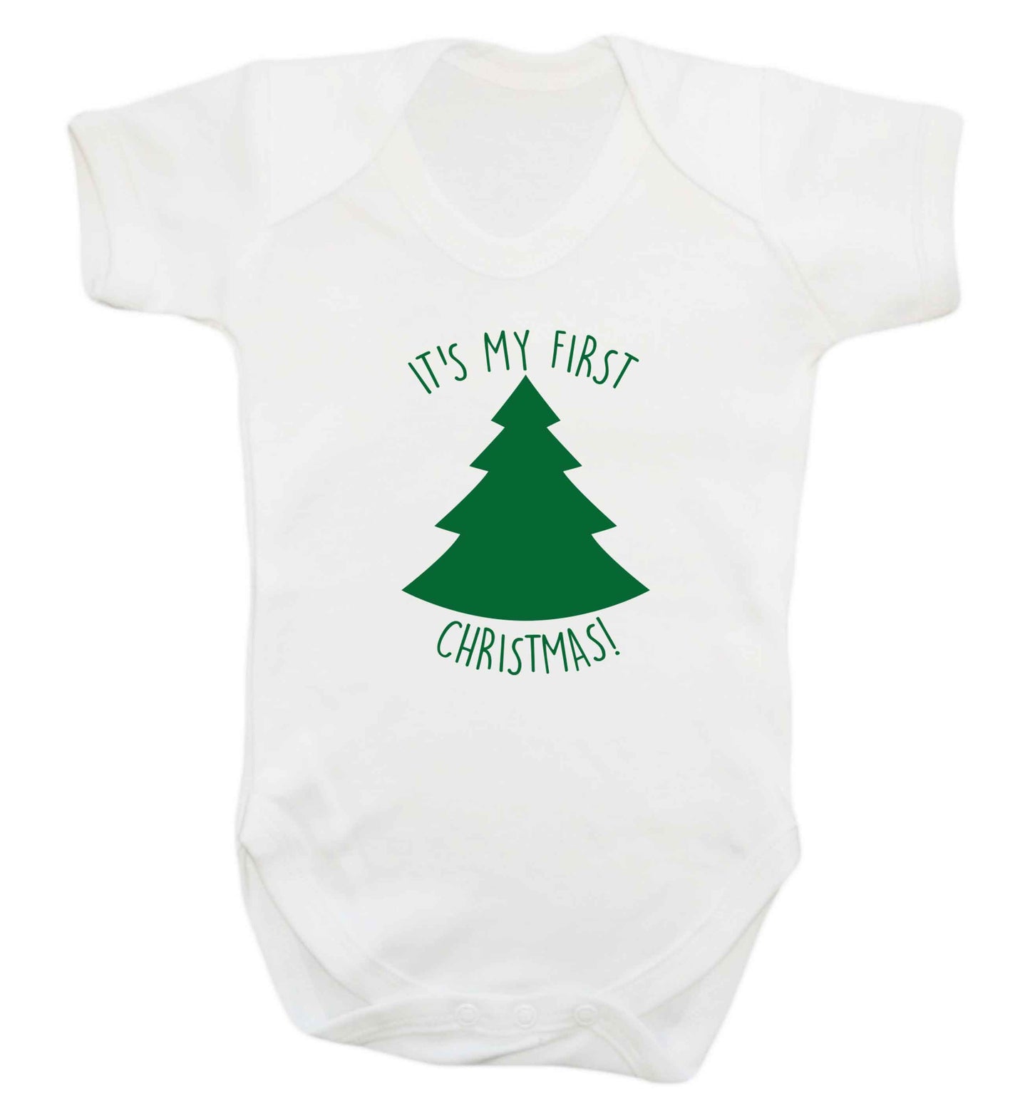 It's my first Christmas - tree baby vest white 18-24 months