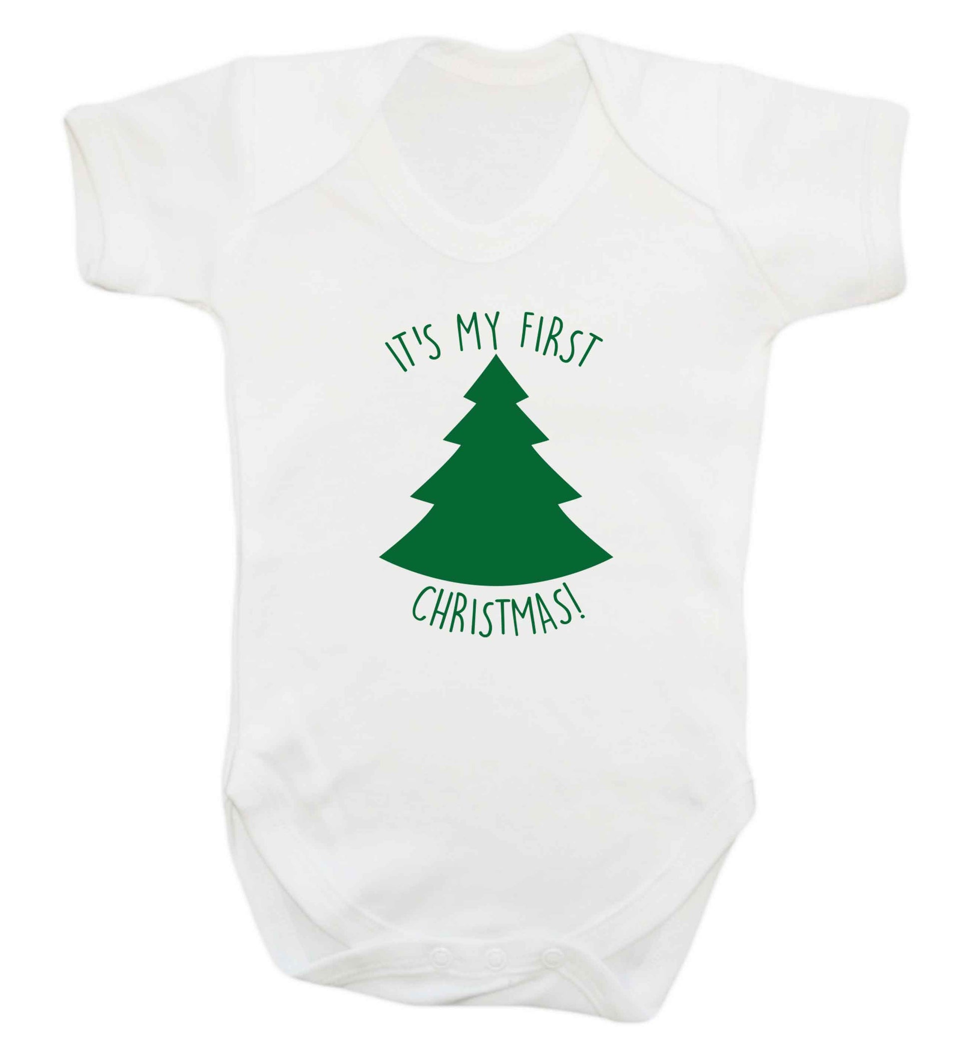 It's my first Christmas - tree baby vest white 18-24 months
