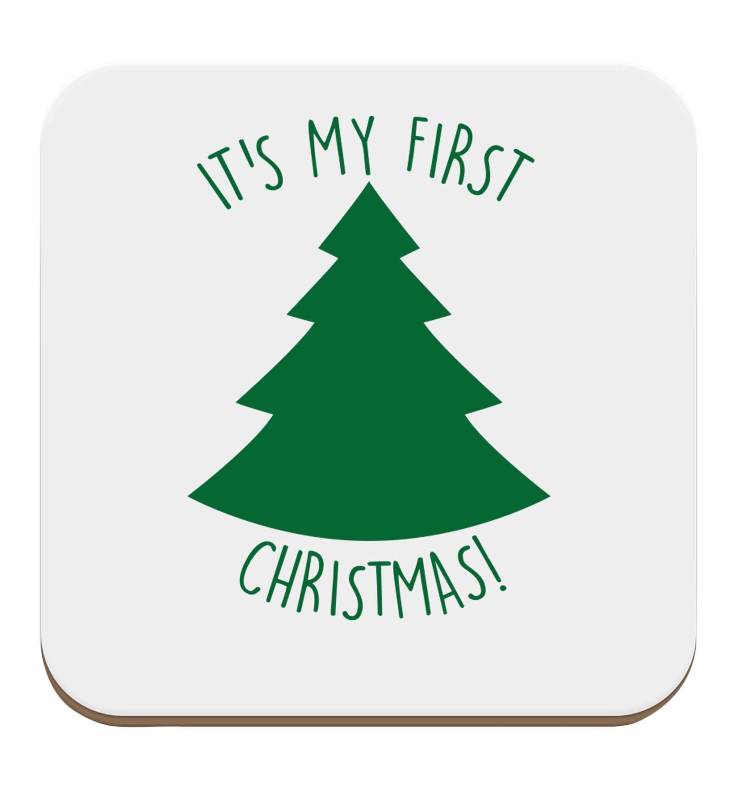 It's my first Christmas - tree set of four coasters