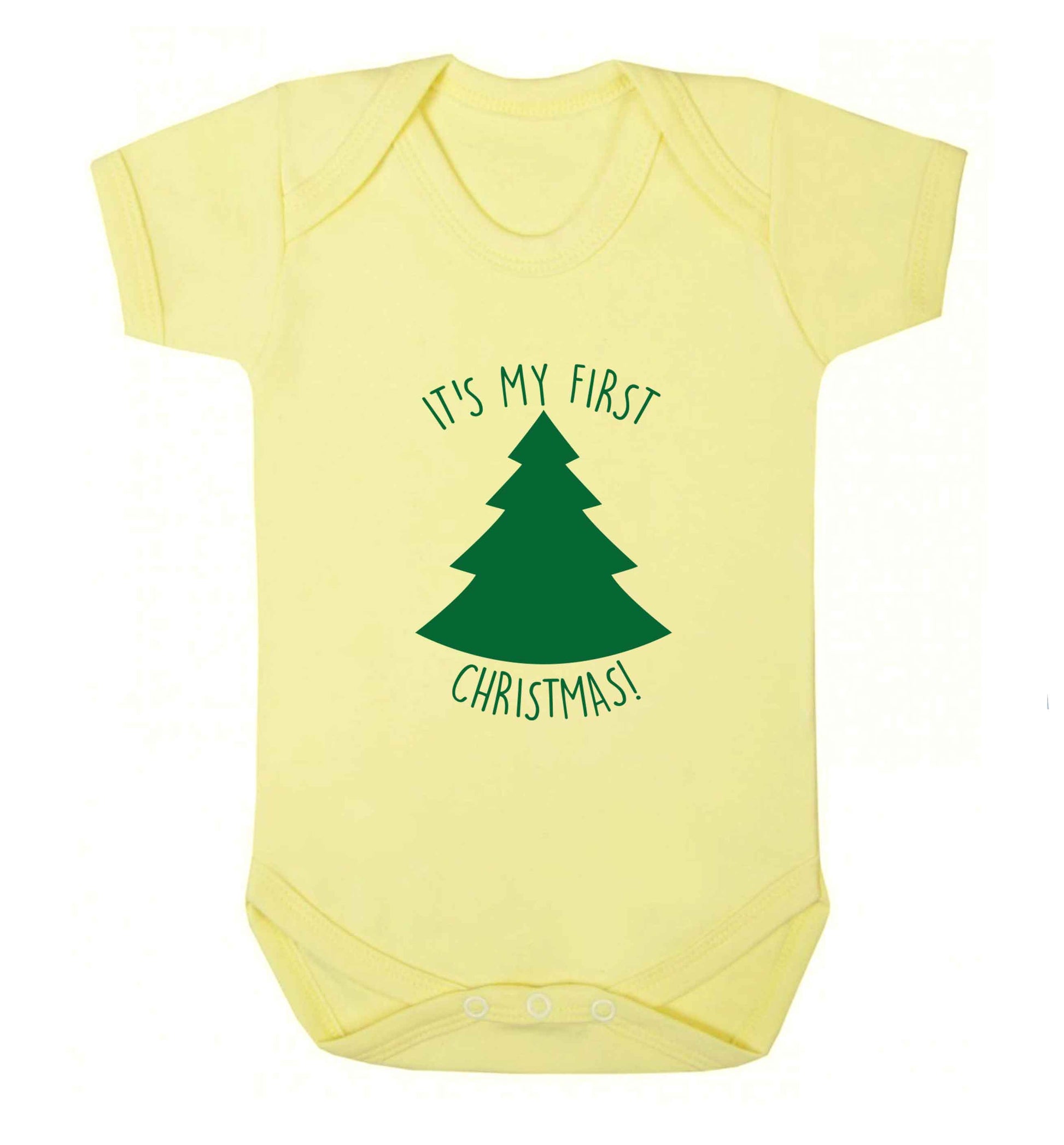 It's my first Christmas - tree baby vest pale yellow 18-24 months
