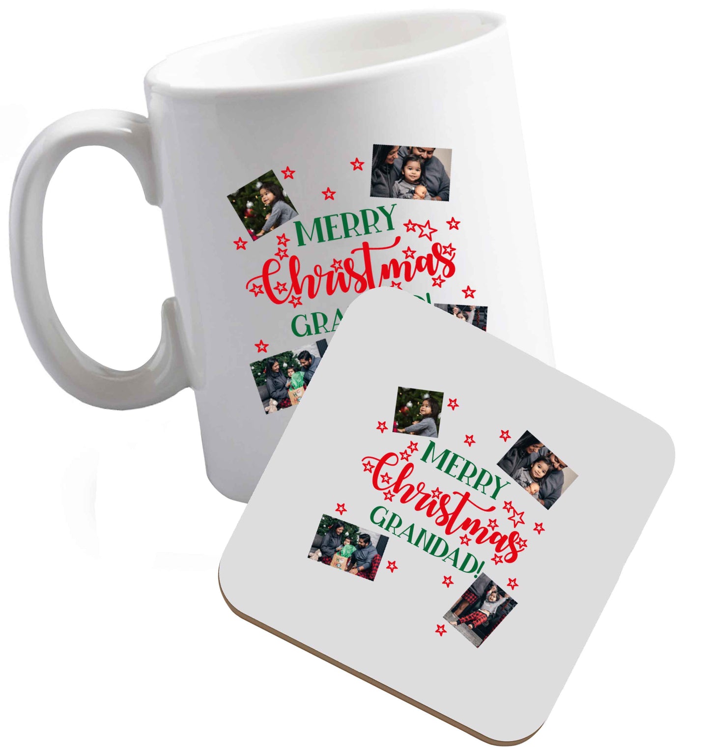 10 oz Tis The Season to Drink Whisky ceramic mug and coaster set right handed