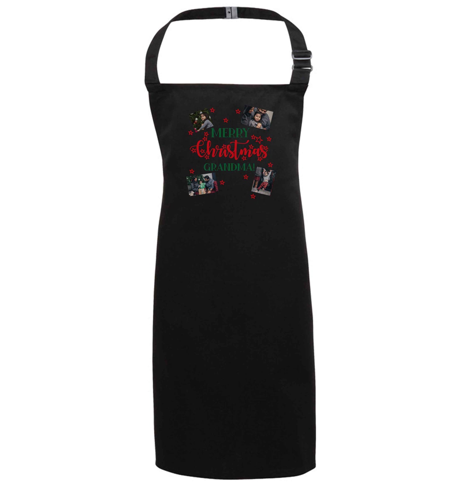 Merry Christmas grandma black apron 7-10 years
