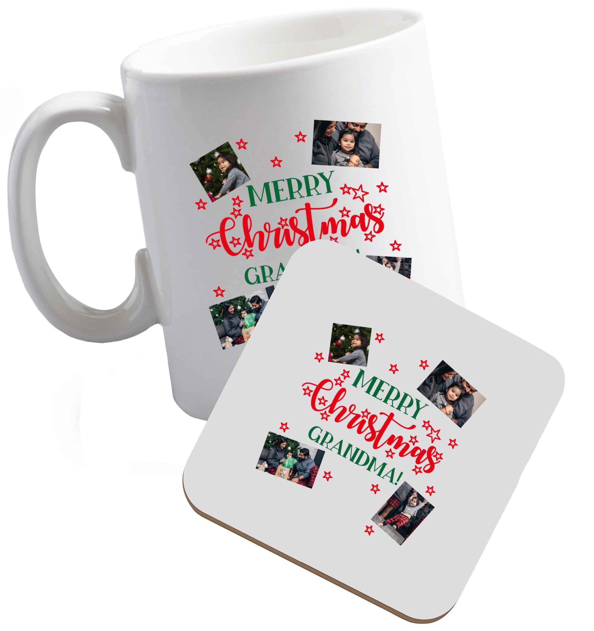 10 oz Tis The Season to Drink Whisky ceramic mug and coaster set right handed