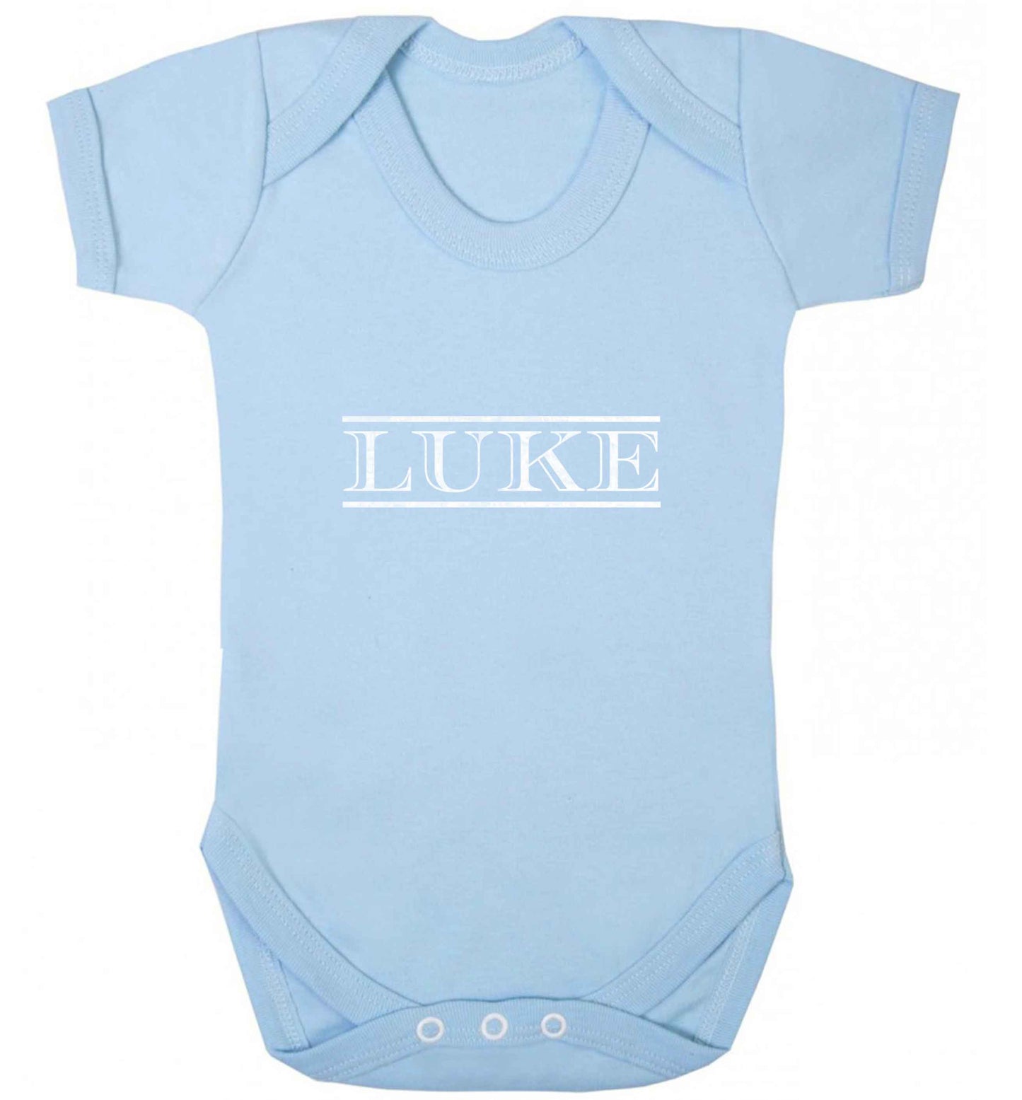 Personalised name baby vest pale blue 18-24 months