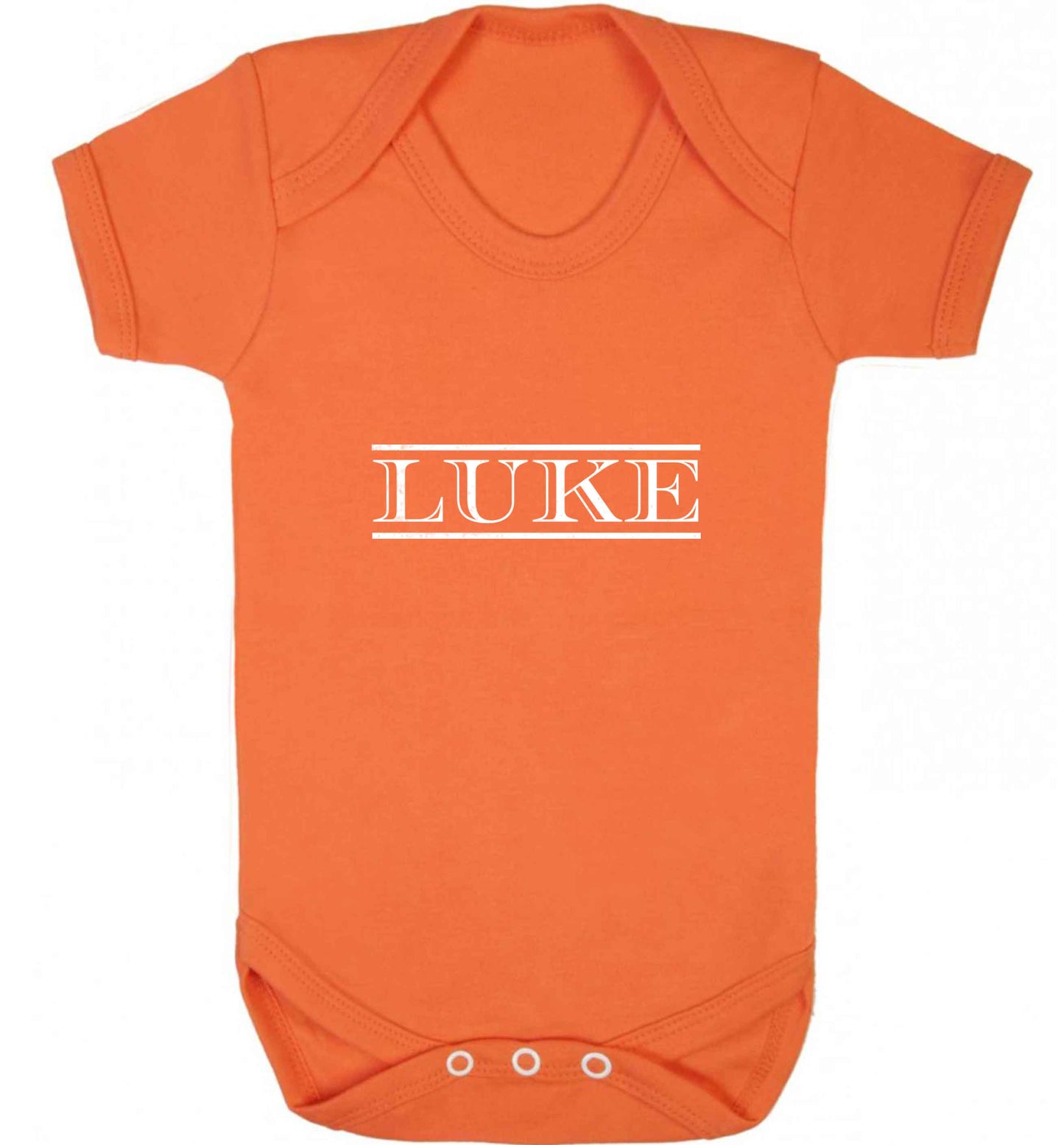 Personalised name baby vest orange 18-24 months