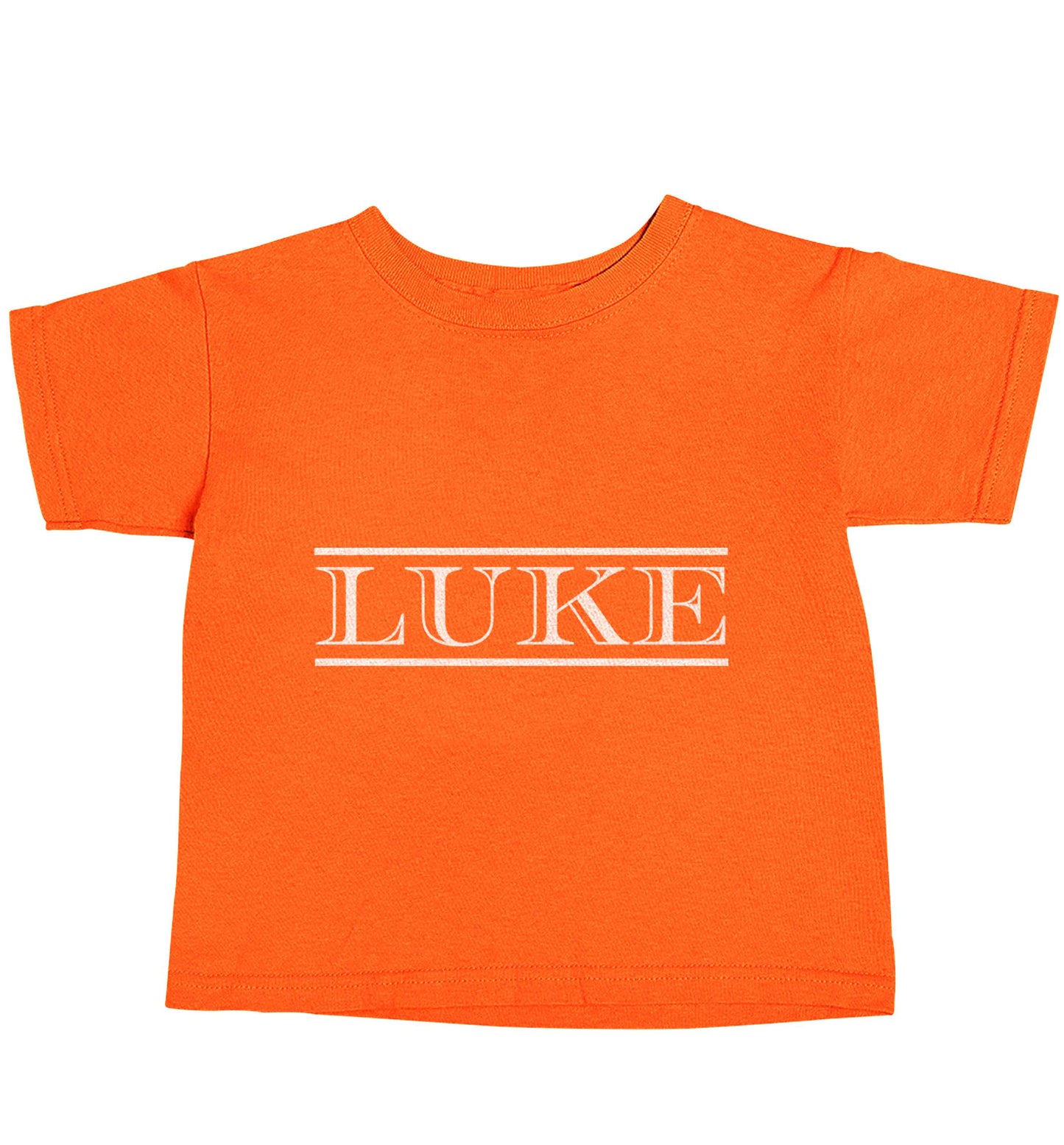 Personalised name orange baby toddler Tshirt 2 Years