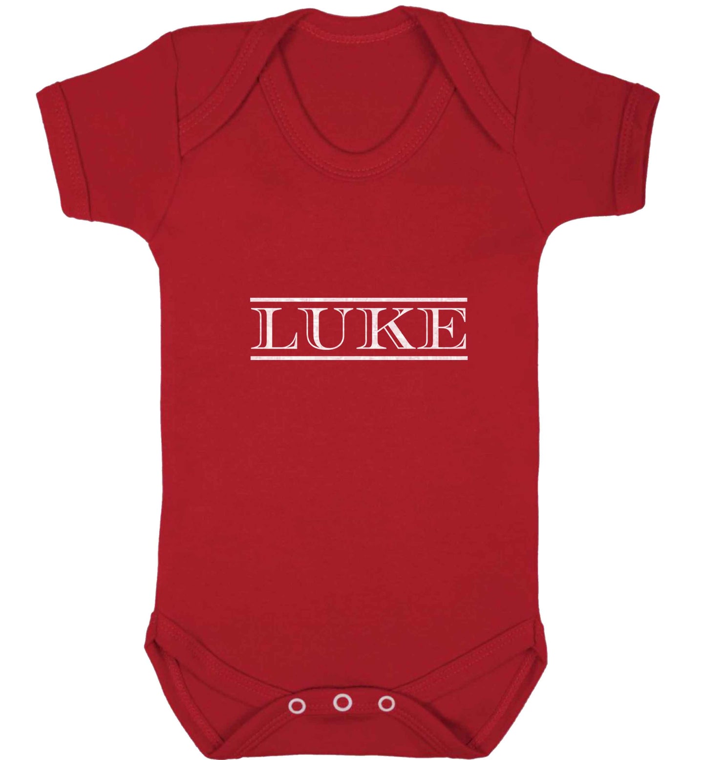 Personalised name baby vest red 18-24 months