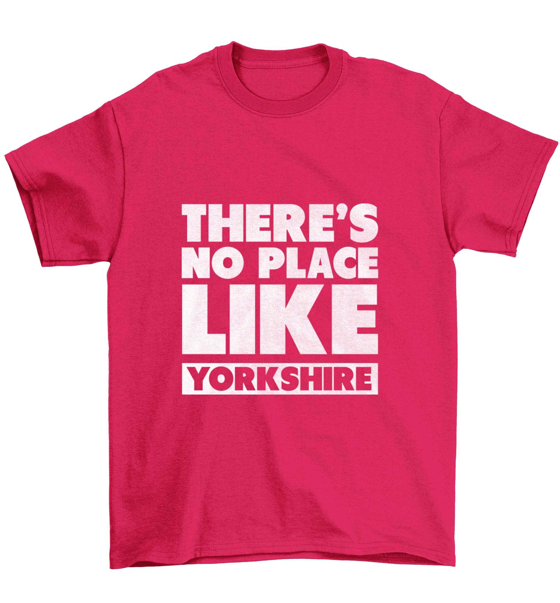 There's no place like Yorkshire Children's pink Tshirt 12-13 Years