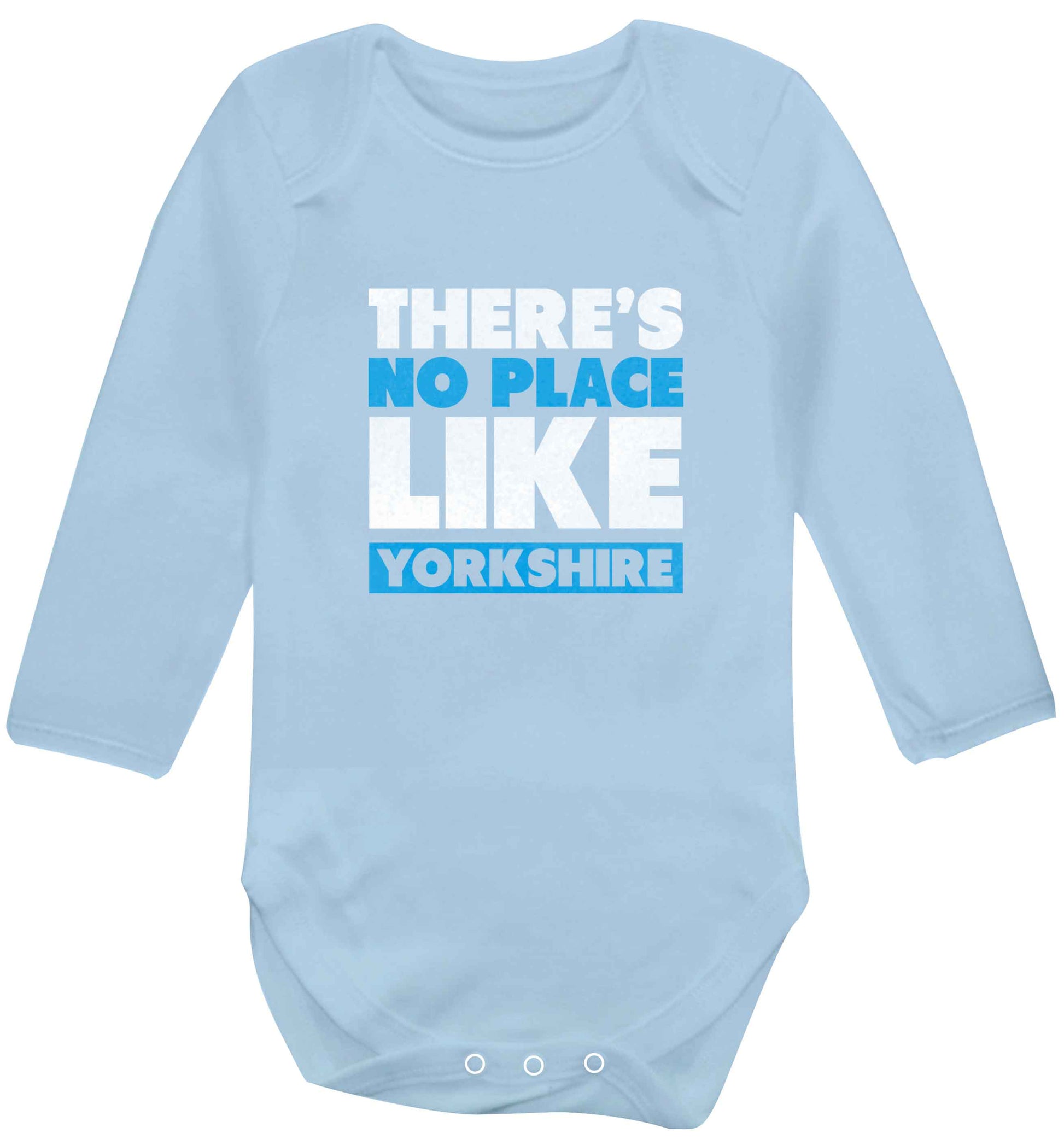 There's no place like Yorkshire baby vest long sleeved pale blue 6-12 months