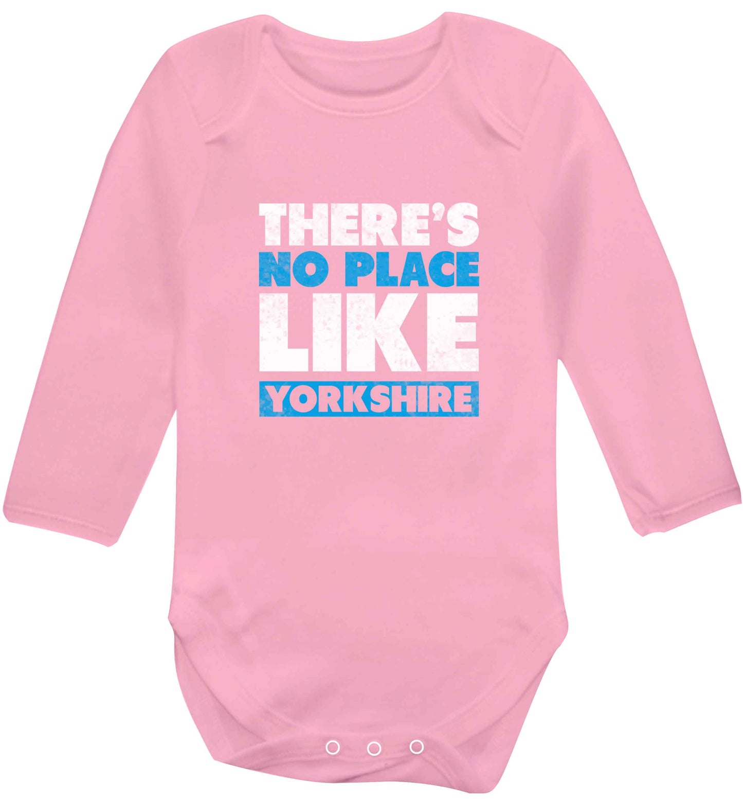 There's no place like Yorkshire baby vest long sleeved pale pink 6-12 months