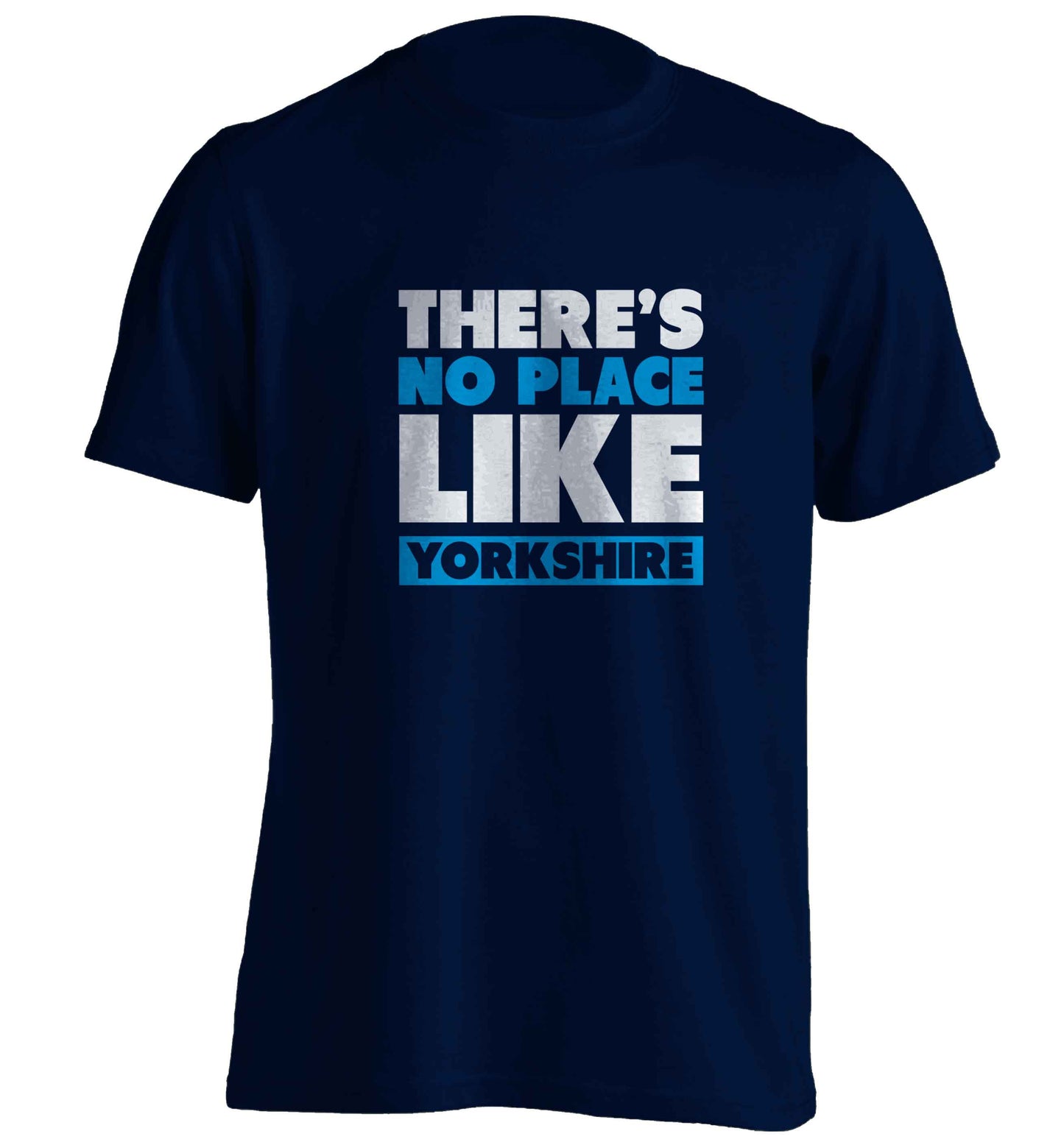 There's no place like Yorkshire adults unisex navy Tshirt 2XL