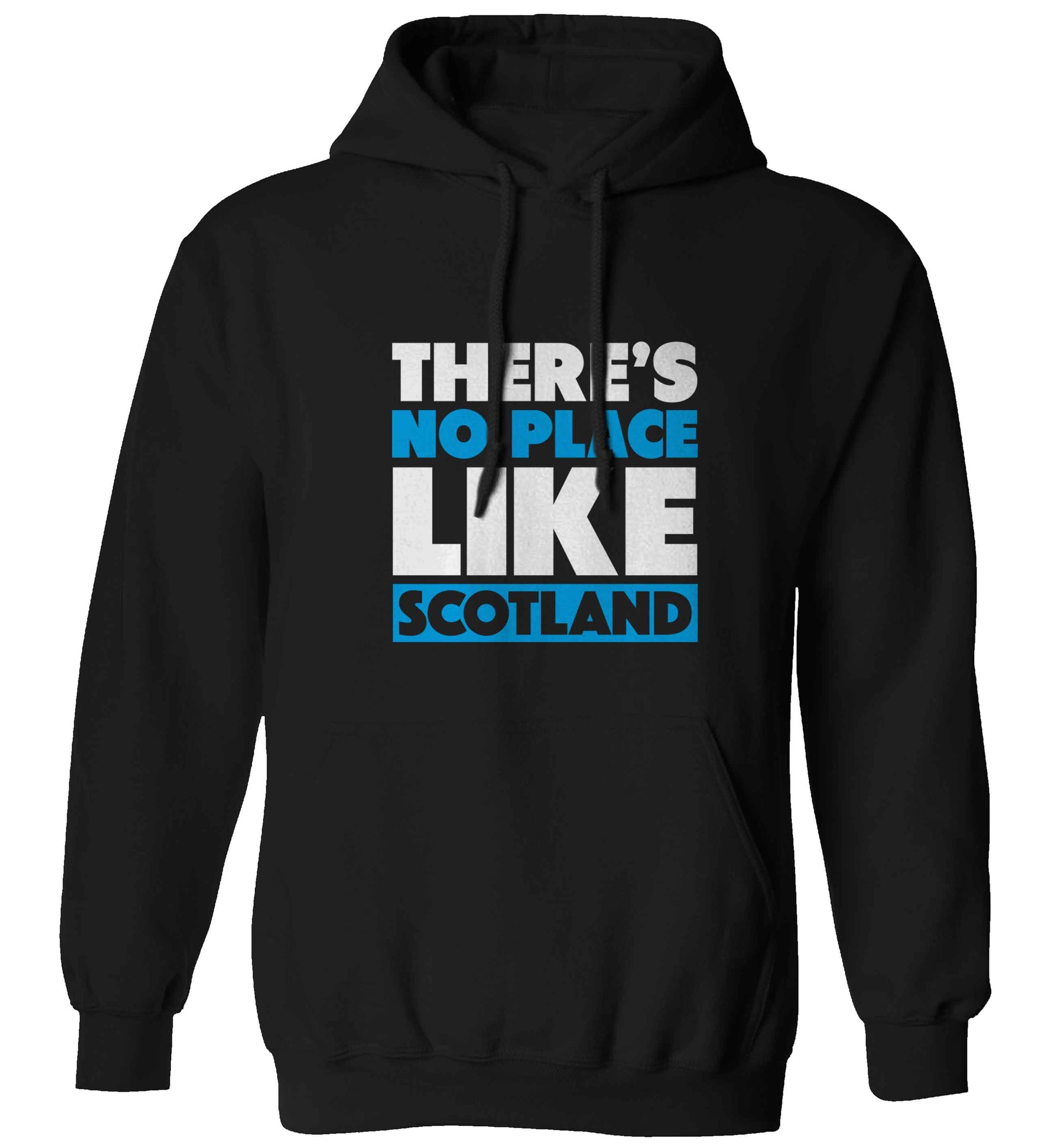 There's no place like Scotland adults unisex black hoodie 2XL