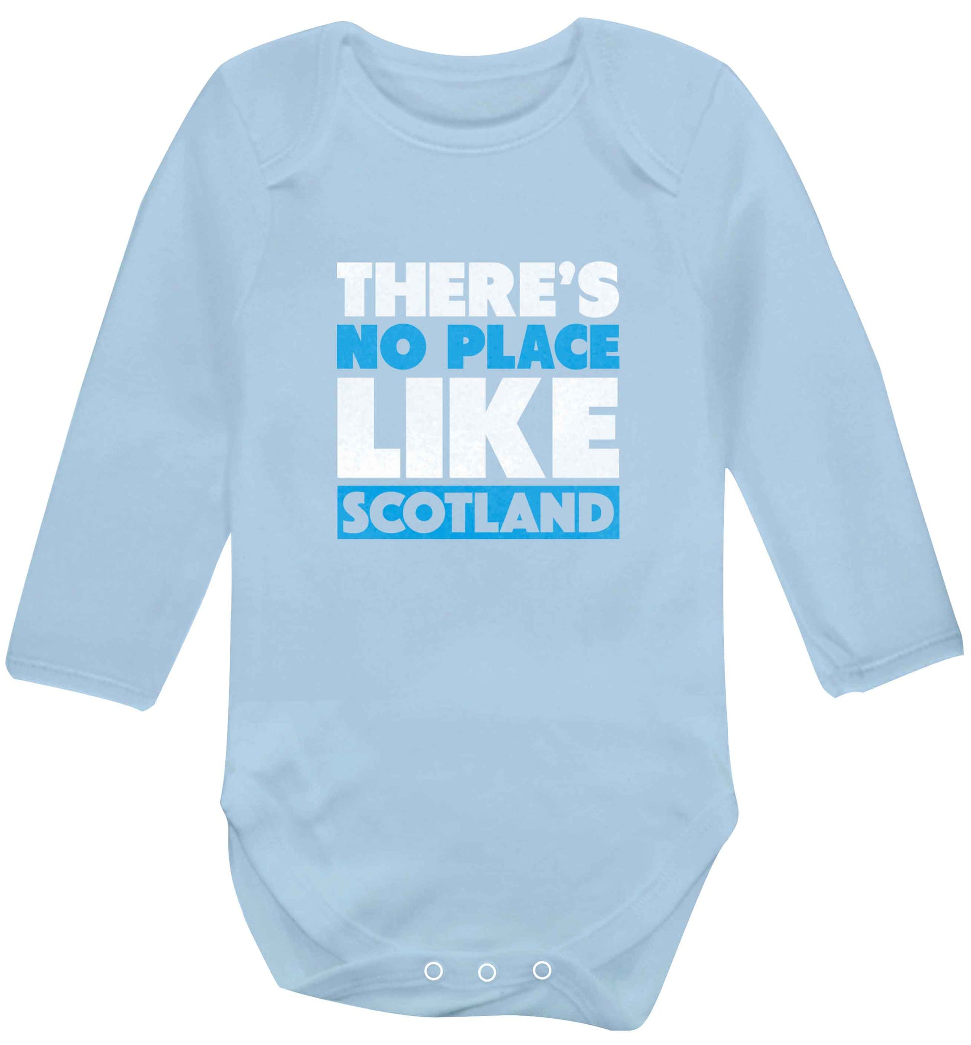 There's no place like Scotland baby vest long sleeved pale blue 6-12 months